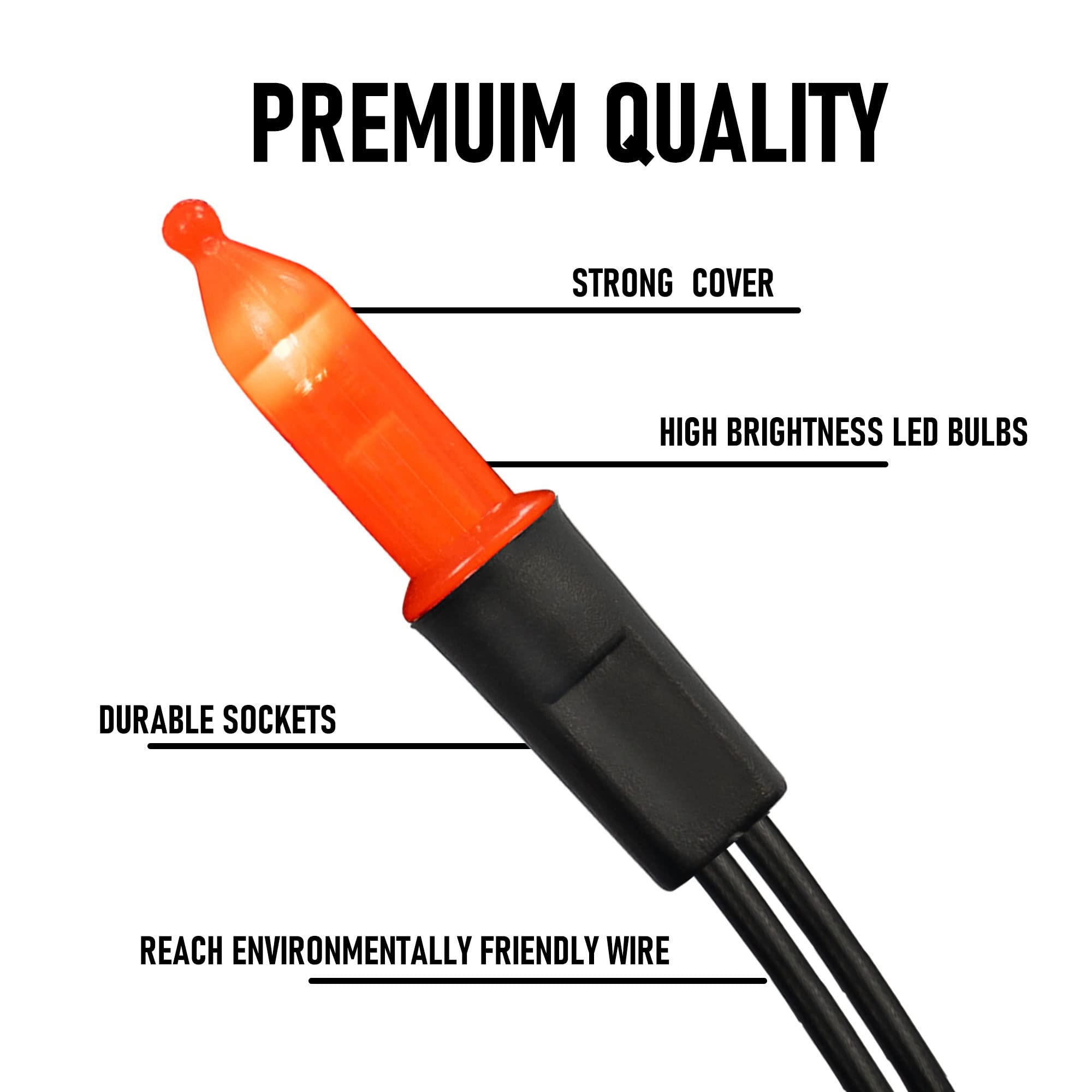 Tw Shine Battery Operated Halloween Lights, 50 Led 16Ft Orange Halloween Lights Outdoor, Waterproof Mini String Tree Lights With
