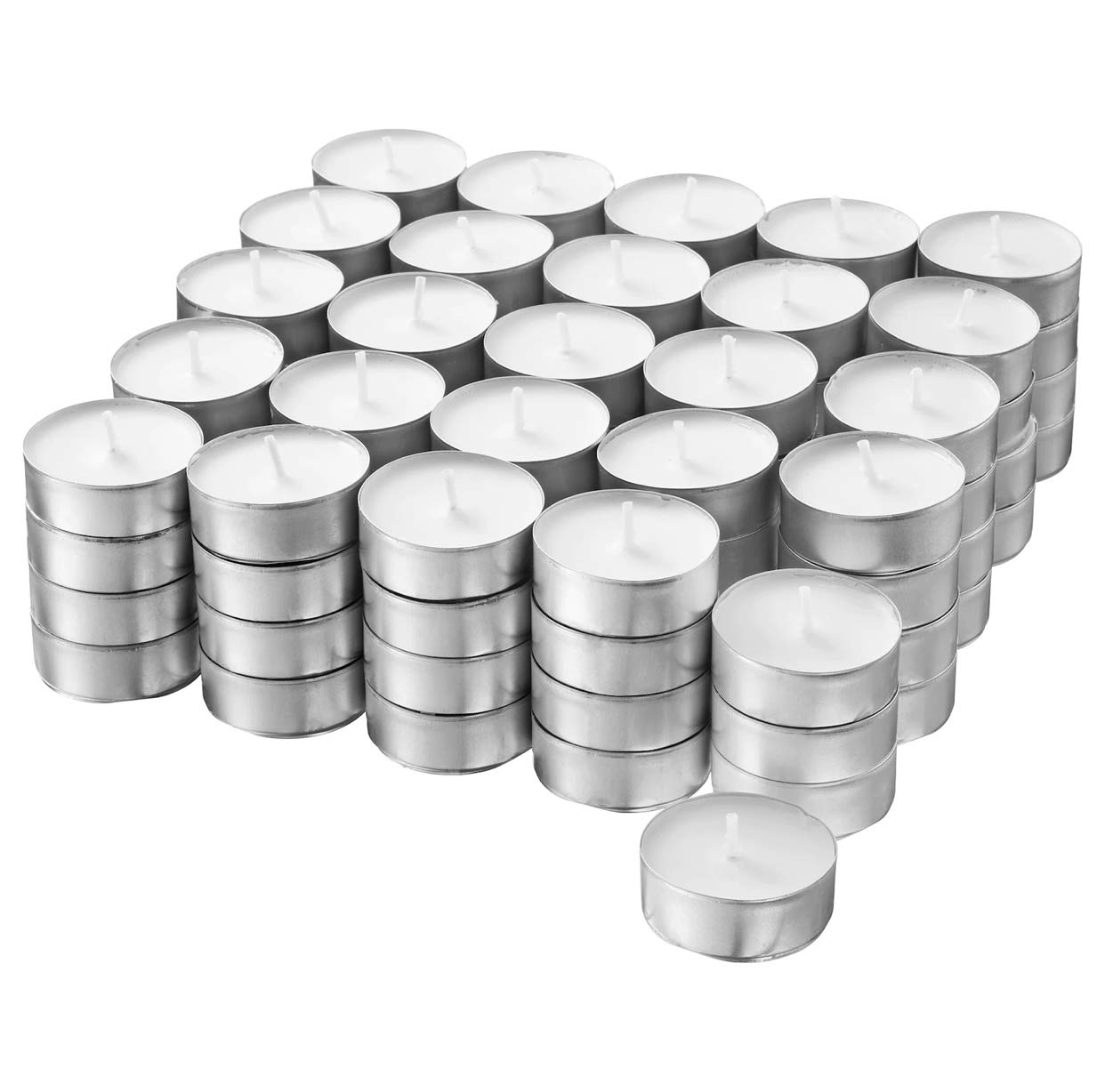 Ikea Glimma Unscented Tealights, Wax Blend, 100 Count, White, Model 500.979.95