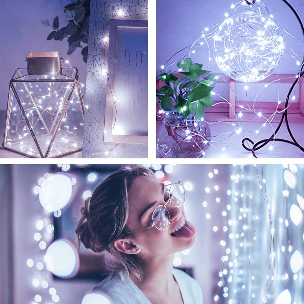 Yjfwal 12 Pack 10Ft 30Led Starry String Lights, Waterproof, Battery Operated, Cool White, 8 Modes Timer For Diy, Wedding, Party, Garden Decor