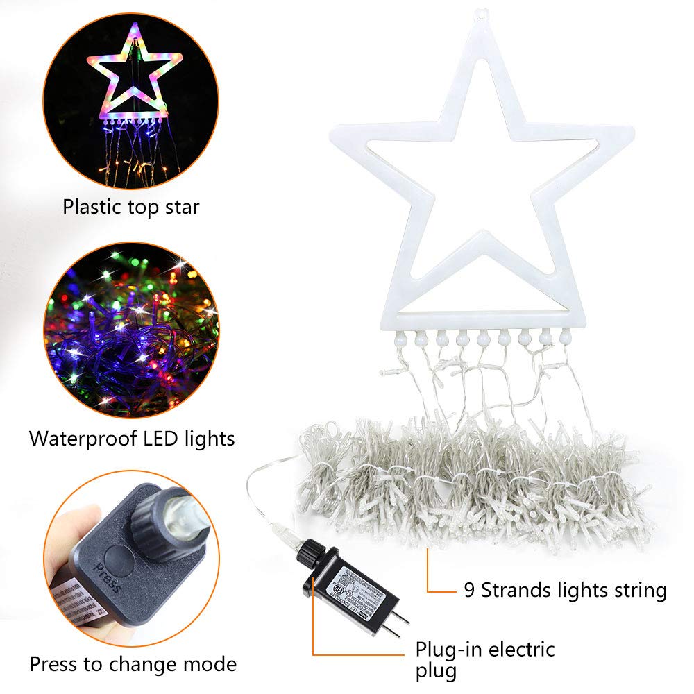 Qulist 317 Led Christmas Star Lights, 16.4Ft Multicolor Waterproof String Lights For Holidays