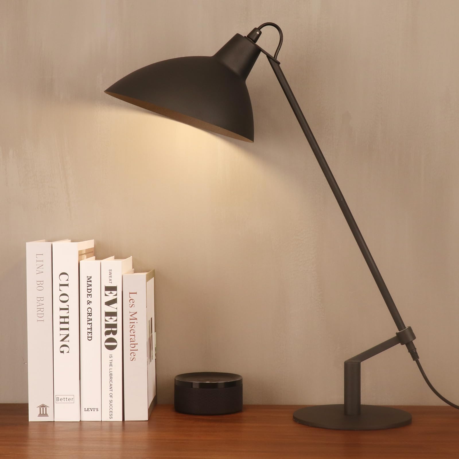 Psdsshiis Desk Lamp Modern Industrial 100% Metal Table Lamp 22'', Soft White Light (3000K) With Adjustable Switch, Ideal For Off
