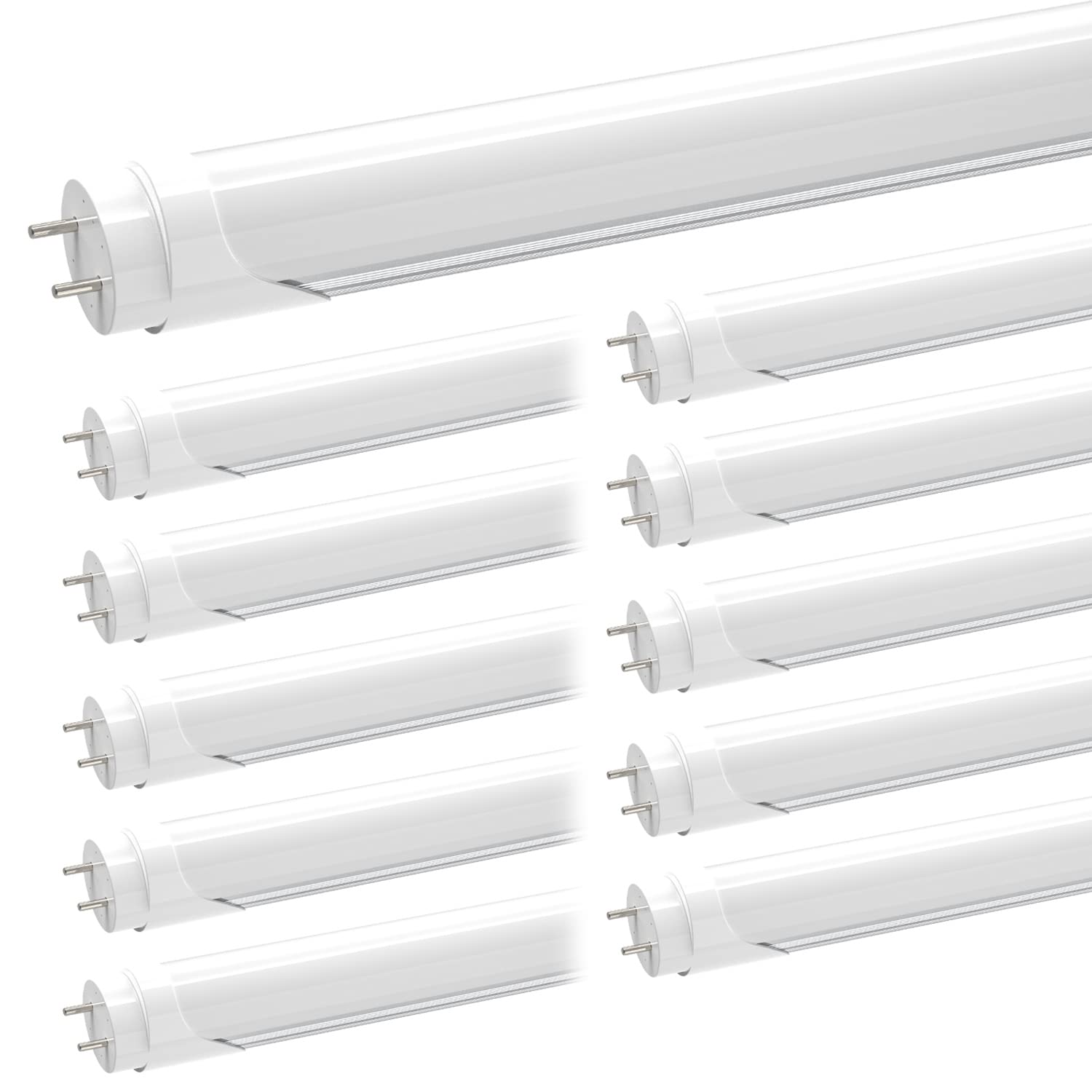 CNSUNWAY 10Pack LED Tube Lights 4FT 2400LM 6000K Frosted Cover Model SWT81824A2120