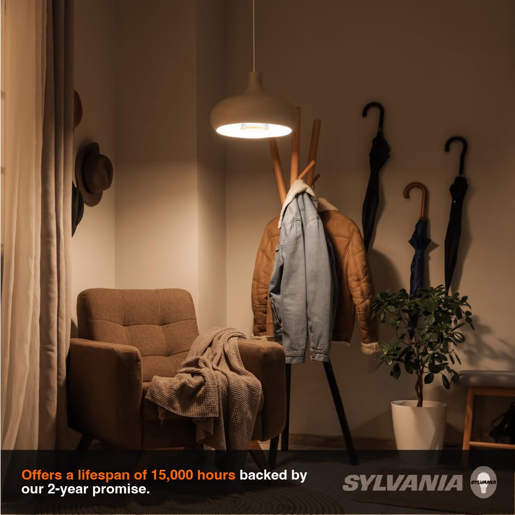 LEDVANCE Sylvania 9W Dimmable LED Night Light, BR30, Soft White, Frosted Finish, 2 Pack, Model 42502
