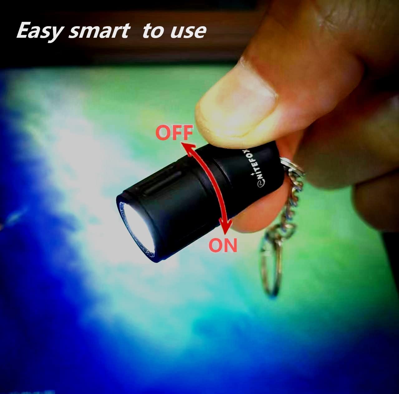 Nitefox e3 Mini Keychain Flashlight - 100 Lumens, Portable Aluminum Light in Black for Camping, Hiking, Dog Walking, Gifts