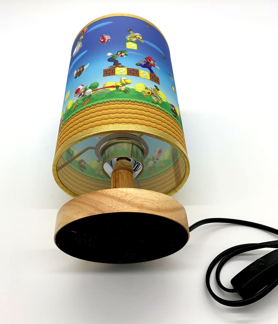 Table Lamp Mario Bedside Night Light Wood Base Room Decoration Or Great Gift Ideas