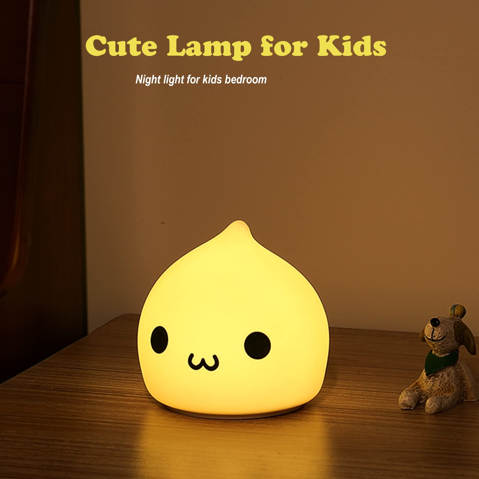 ZKLiLi Night Light, Portable Dumpling Lamp, Silicone, Battery Powered, Kawaii Design, Model ZK-001, Light Color