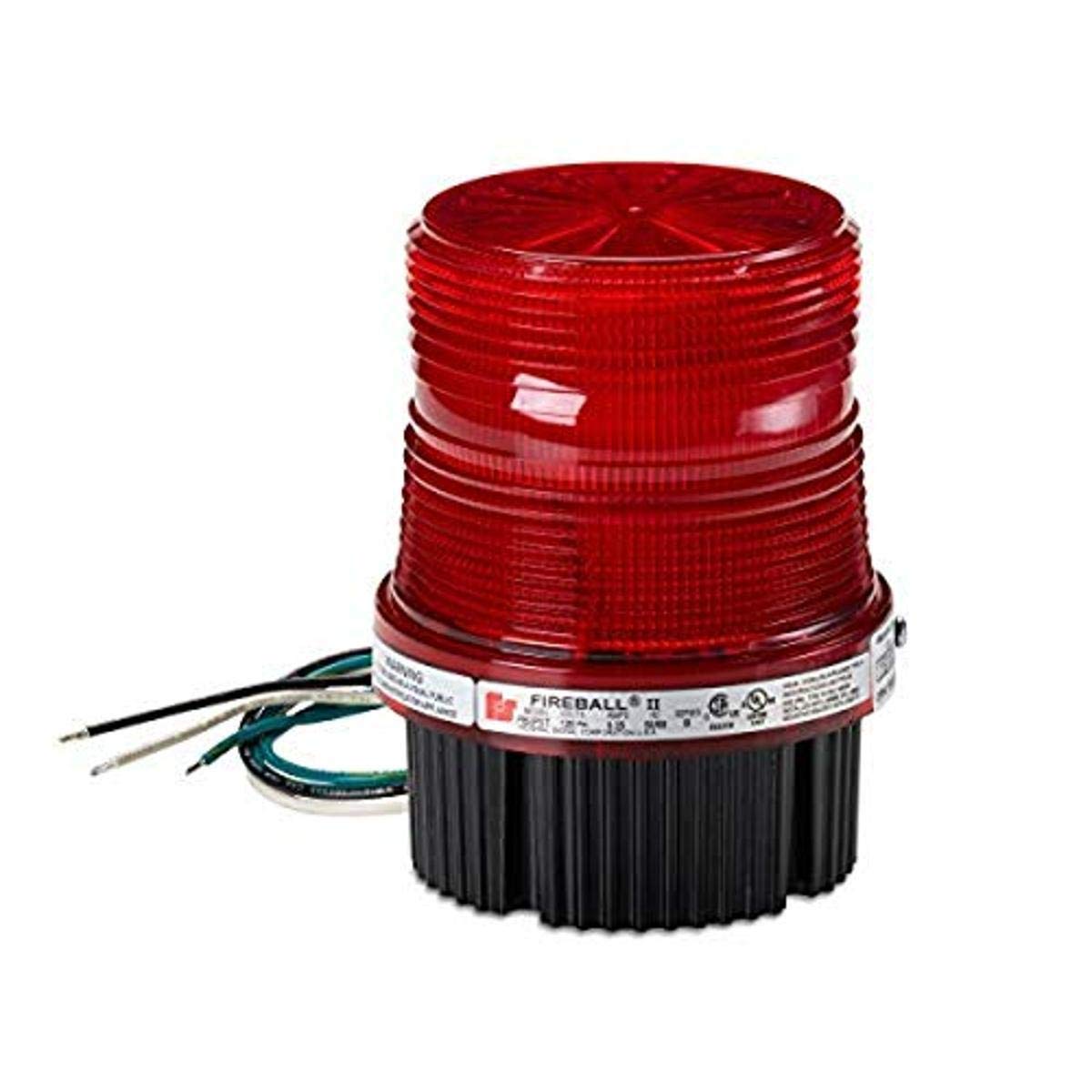 Federal Signal Fb24St-024R Fireball Supervised Strobe Warning Light, 1/2" Npt Pipe/Surface Mount, 24 Vdc, Red