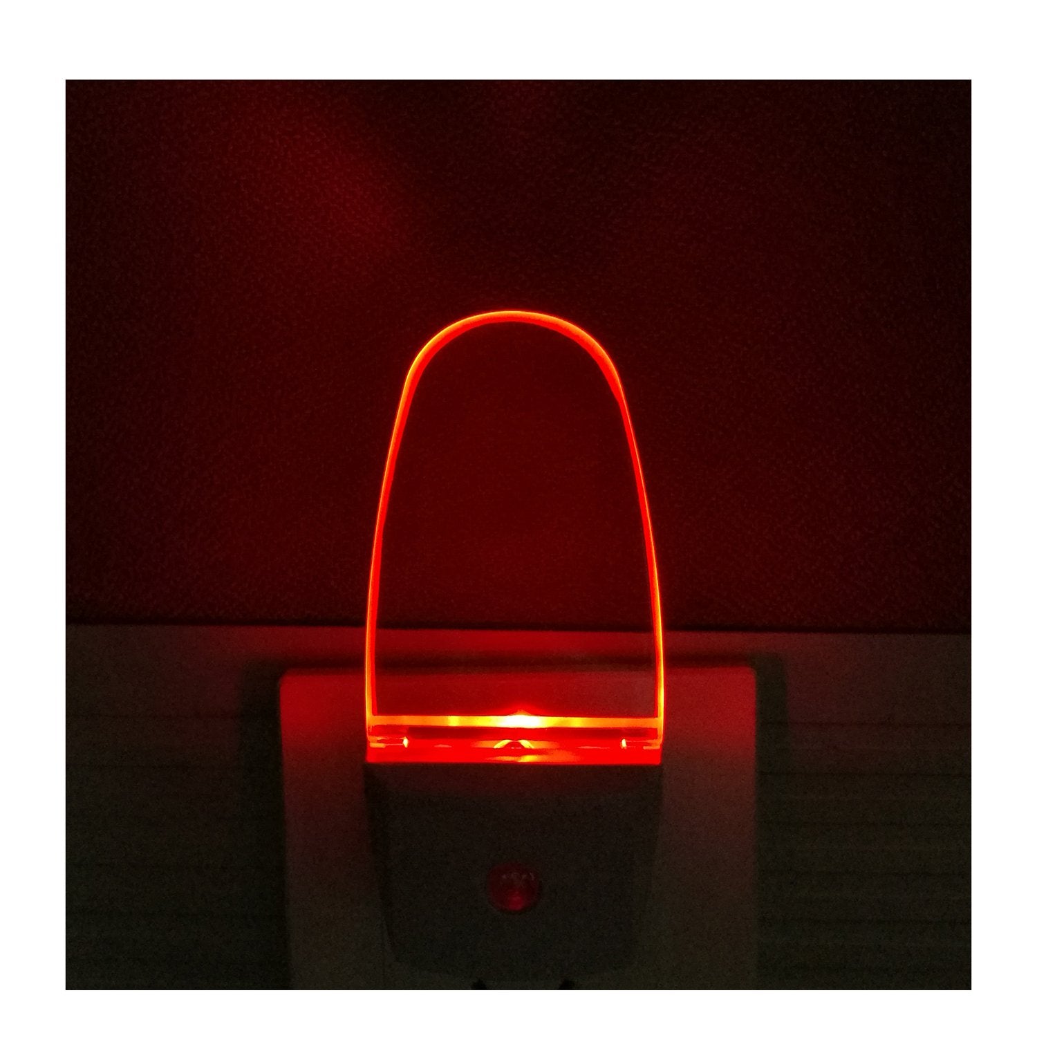 GREENIC Red LED Night Light 2 Pack - Dusk to Dawn Sensor for Bedroom, Bathroom & Hallway - Plastic Material
