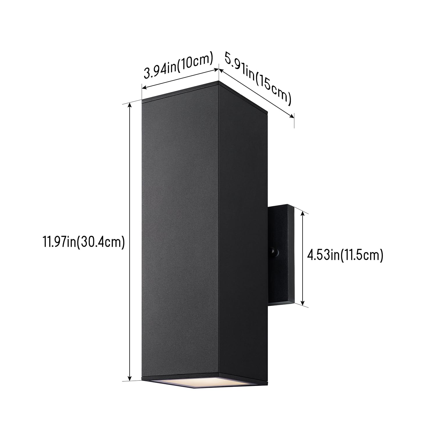 Mirrea Modern Outdoor Wall Sconce - 4 Pack Waterproof Matte Black Aluminum Patio Lights