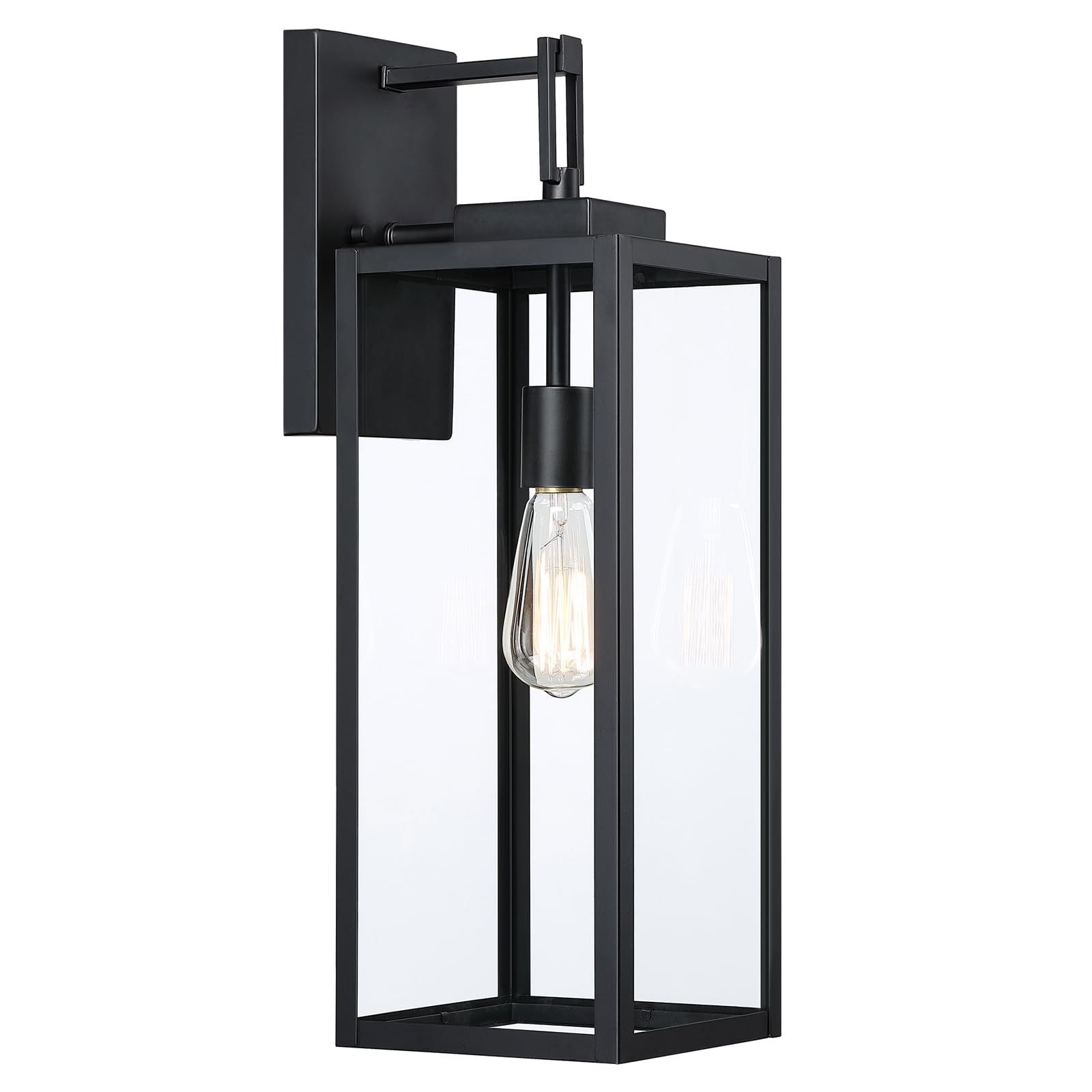 Faymart 22&quot; Outdoor Sconce Light - Black Metal Wall Lantern, Porch Light, E26, 1 Pack