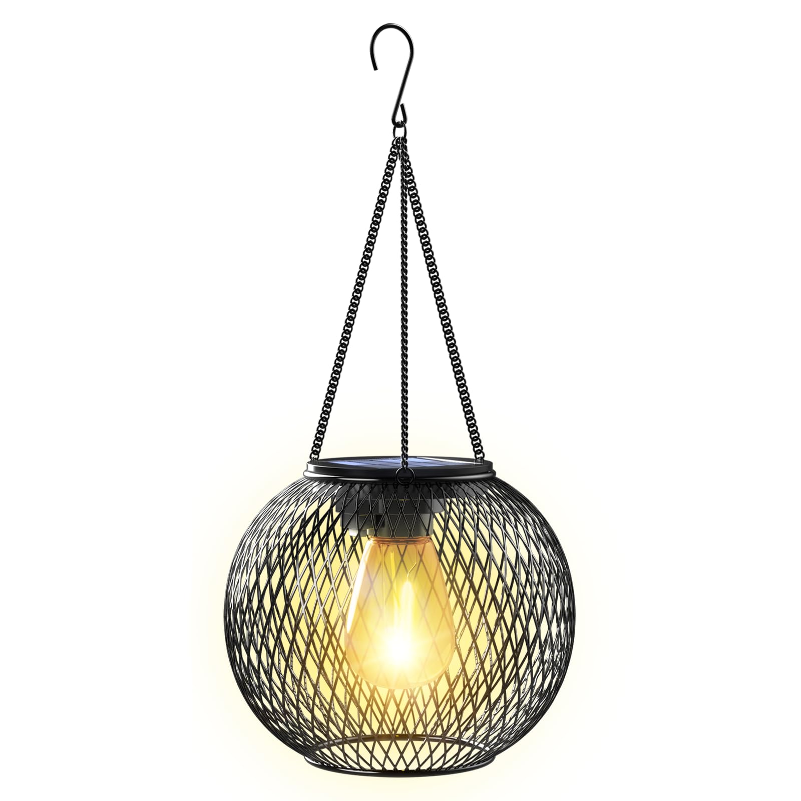 KagoLing Solar Lantern - Waterproof Hanging Lights for Garden, Yard, Patio - 1 Pack, Khaki
