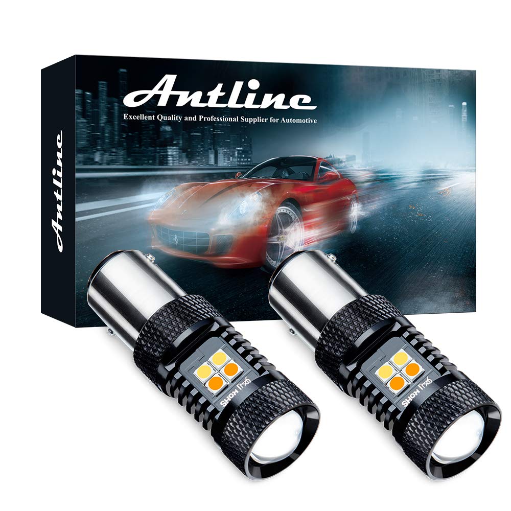 Antline Extremely Bright 1157 2057 2357 7528 2057A 2357A 1157A Bay15D P21/5W Switchback Led Bulbs White/Yellow 3030 Chipsets Wit