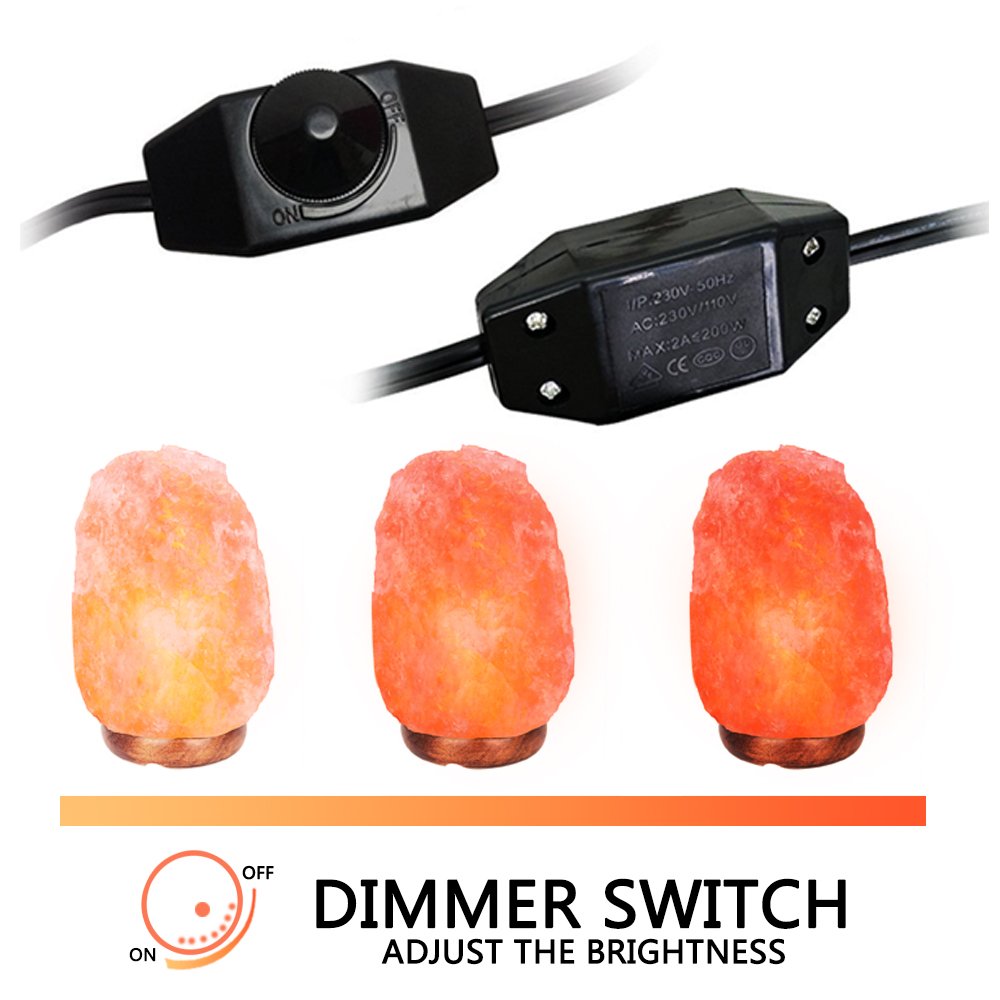 Haraqi Himalayan Salt Lamp Cords (6Ft) With Dimmer Switch,Original Replacement Cords With Base Assembly(3.34 Inches) And 25 Watt