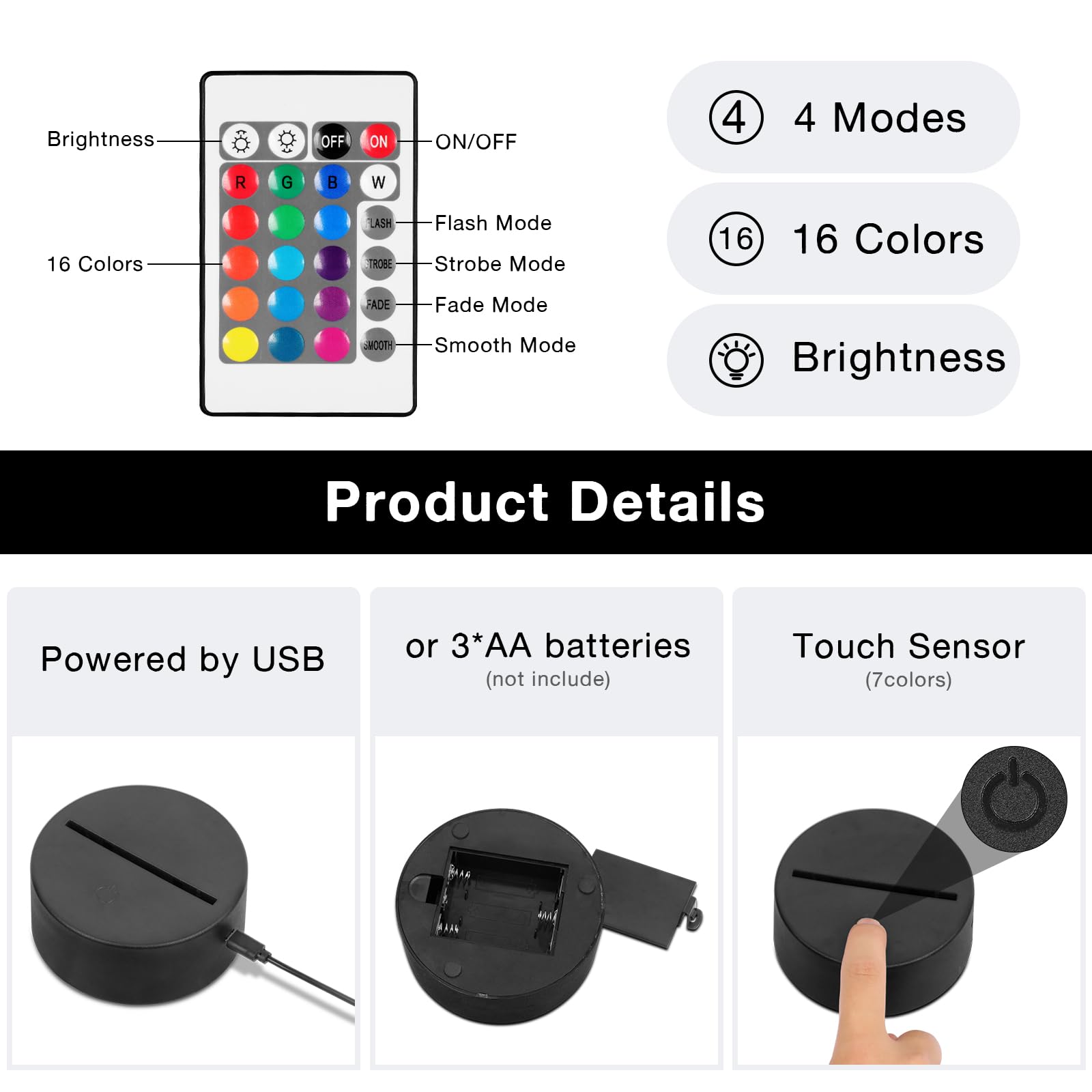 Funshot Soccer Lamp, Soccer Gift, Soccer Room Decor Night Light,Soccer Decor For Boys Room, 16 Colors 4 Light Models Changing With Remote Control