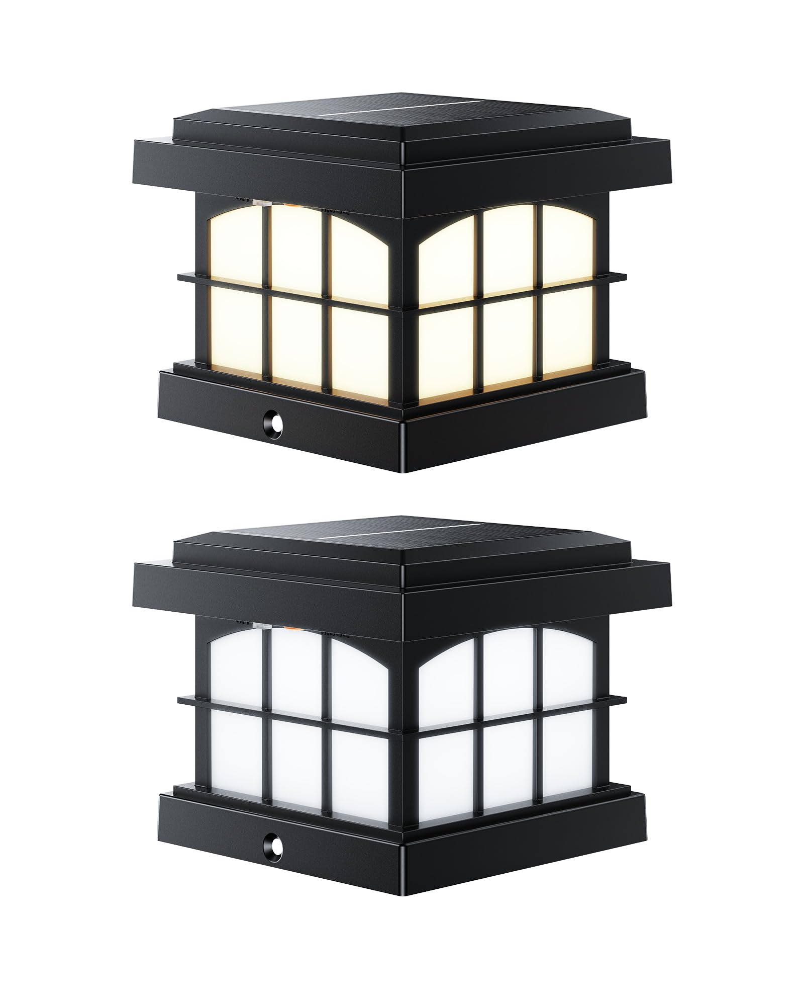 Partphoner Rgbcw Solar Post Cap Lights 2-Pack  9 Colors 3 Modes Fence Cap Lights  Bright Solar Outdoor Waterproof Led Deck Lighting For Fence Garden Deck Patio Porch Decor 4X4 Vinyl/Wood  Black