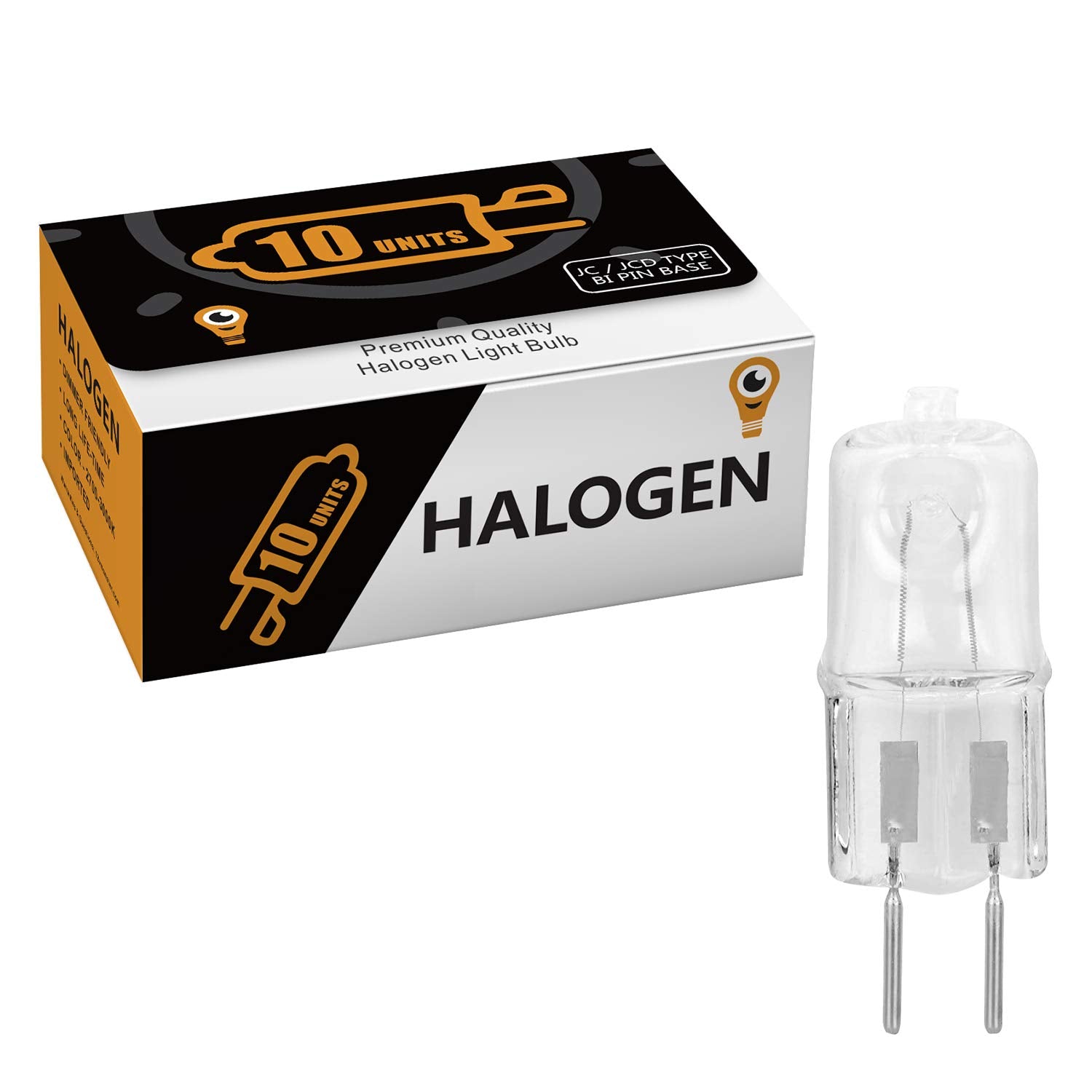 12Vmonster Halogen Light Bulb Q35/G5.3/CL/120V 35W Clear Lens Dimmable 10 Pack
