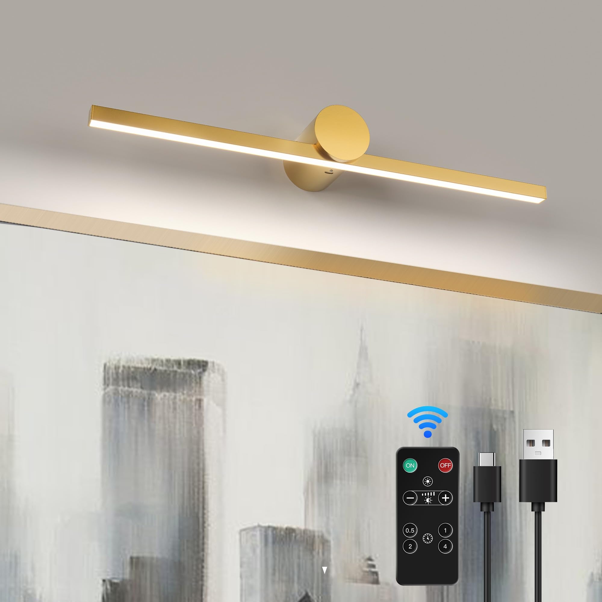 ZitoStory Battery Operated Picture Light for Wall with Remote,Wireless Dimmable Art Lights for Paintings Rechargeable Gallery Li