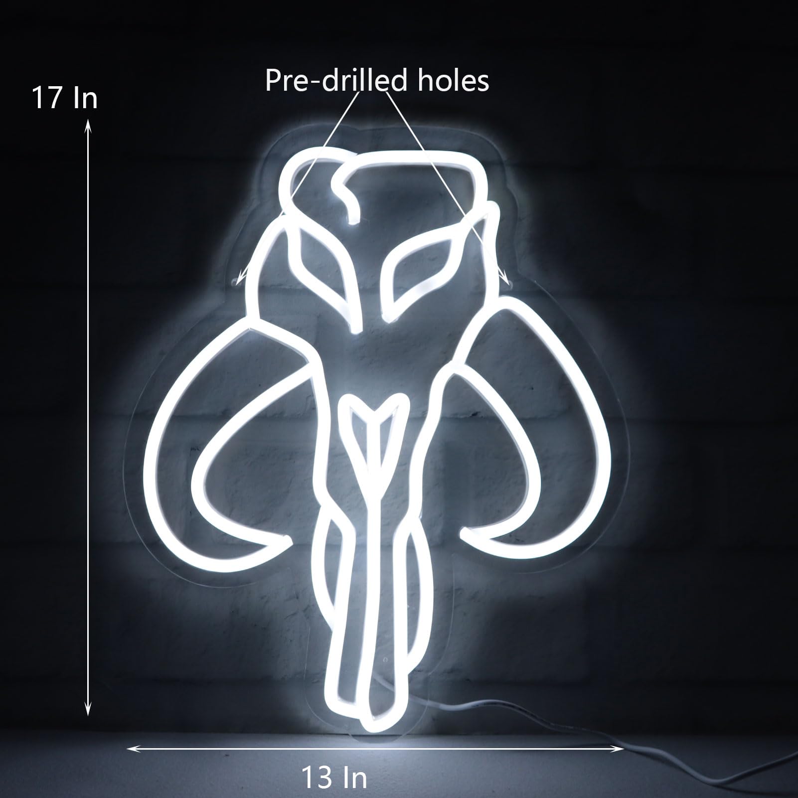 Pinlangdou White-Bull Skull Neon Sign Gaming Neon Sign, Star War Led Signs,GameRoom Decor,Outer Space Gaming Wars Decoration,Gam