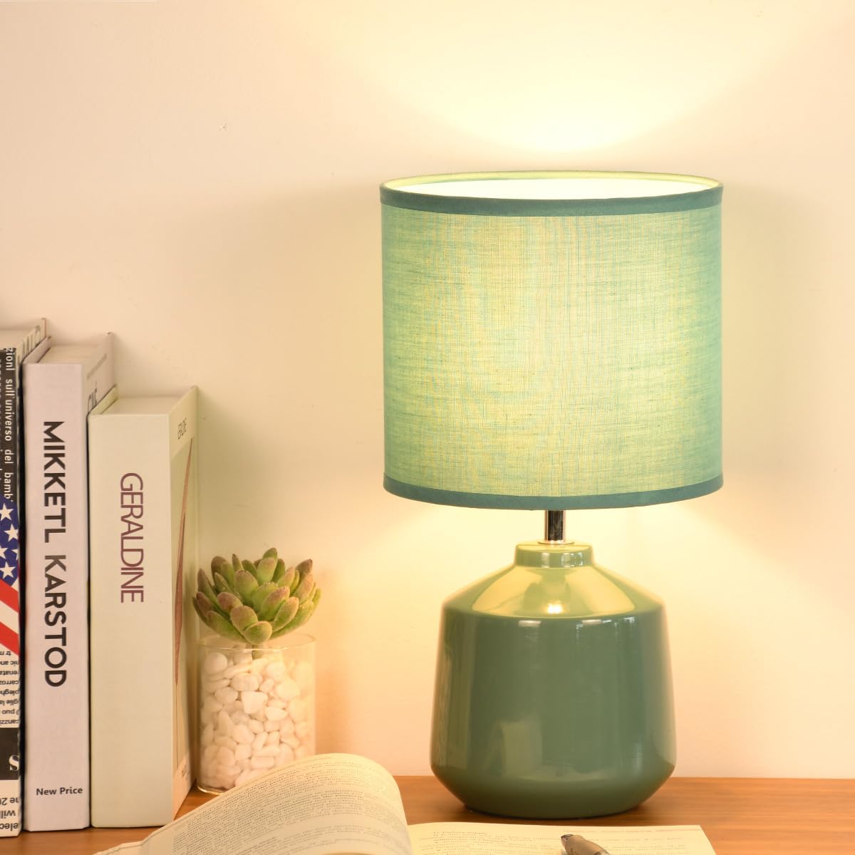 Lampwell Lena Small Table Lamp For Living Room As Bedside Table Lamp For Bedroom,Modern Ceramic Table Lamp,Kids Table Lamp,Night
