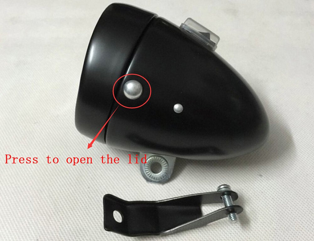 Goodkssop Black Bright 6 Led Metal Shell Front Light For Bicycle Headlight Retro Bike Head Lamp Classical Vintage Night Riding Safety Cycling Fog Light Headlamp With Bracket