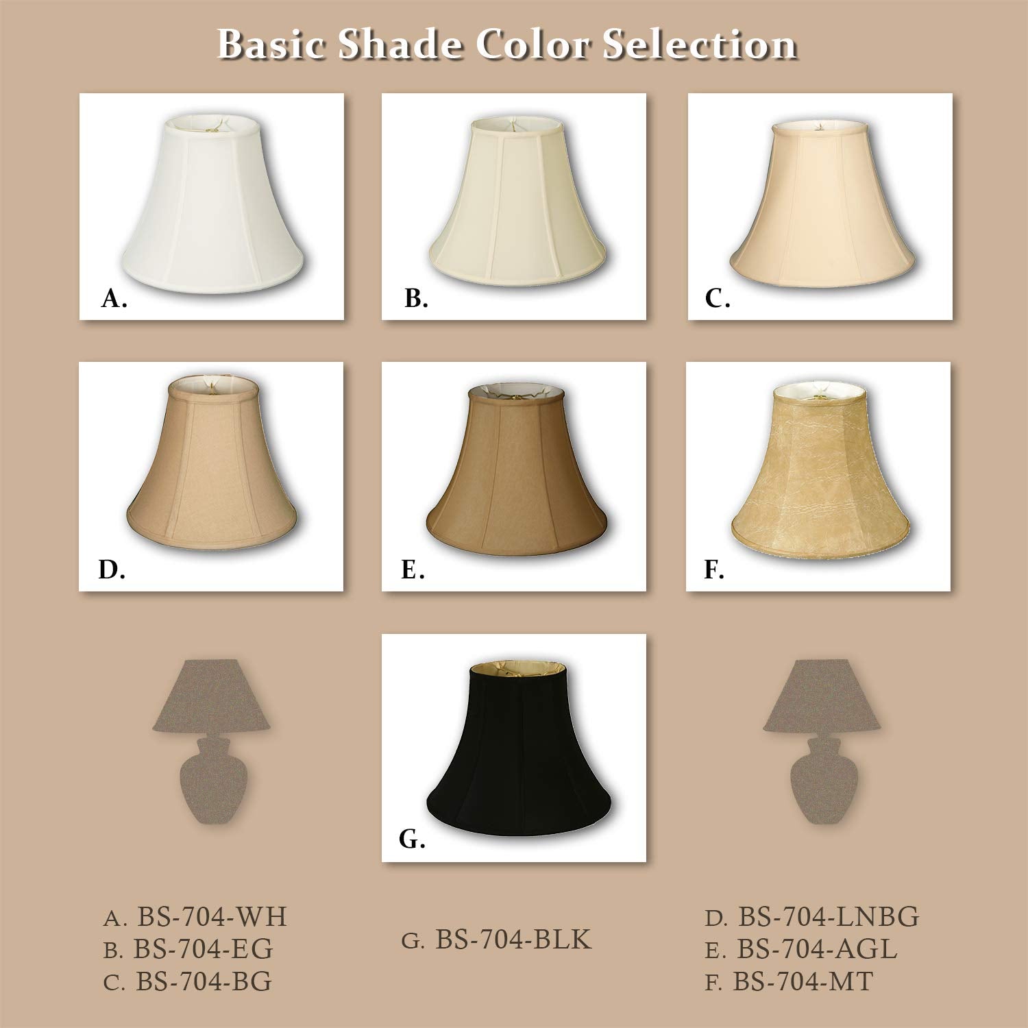 Royal Designs, Inc. True Bell Lamp Shade With Round Clip, Black, 3.75&quot;&quot; X 7&quot;&quot; X 6.75&quot;&quot;&quot; (Bs-704Rc-7Blk)