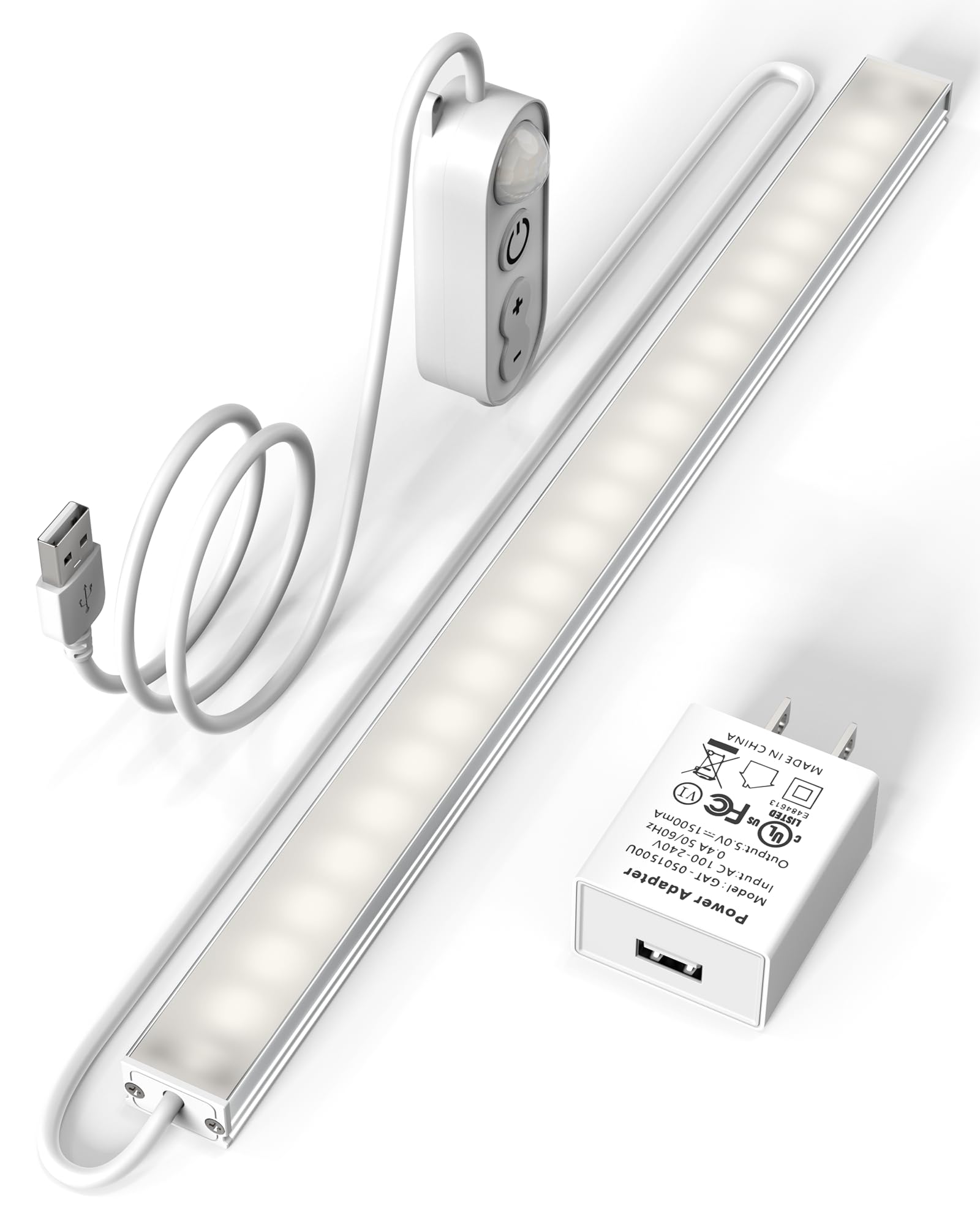 Asoko Motion Sensor Dimmable Led Under Cabinet Lighting 12 Inches Plug In Led Counter Light Bars  Daylight White 4500K Led Light Bar For Kitchen/Closet/Wardrobe/Shelf/Desk/Display Case