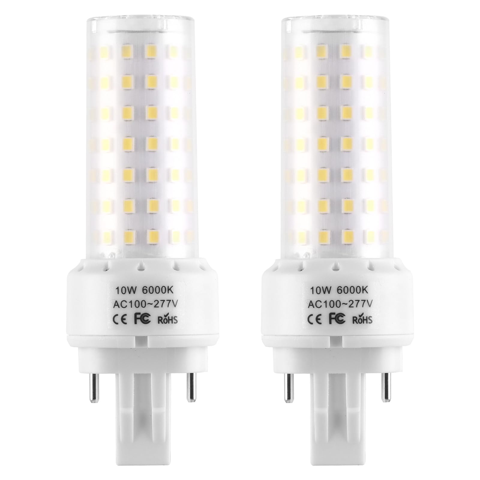 Lidesheng Gx23-2 Base Led Light Bulb Plug And Play,6000K Cool White 2Pin Led Pl Bulb, 13W 18W Cfl Equivalent, Ballast Compatible
