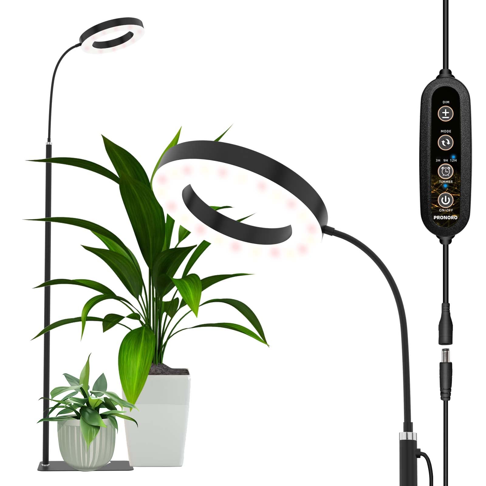 Pronoro Plant Grow Light With Stand, Full Spectrum Led, Auto Timer, 63&quot; Adjustable, 6 Dimmable Levels
