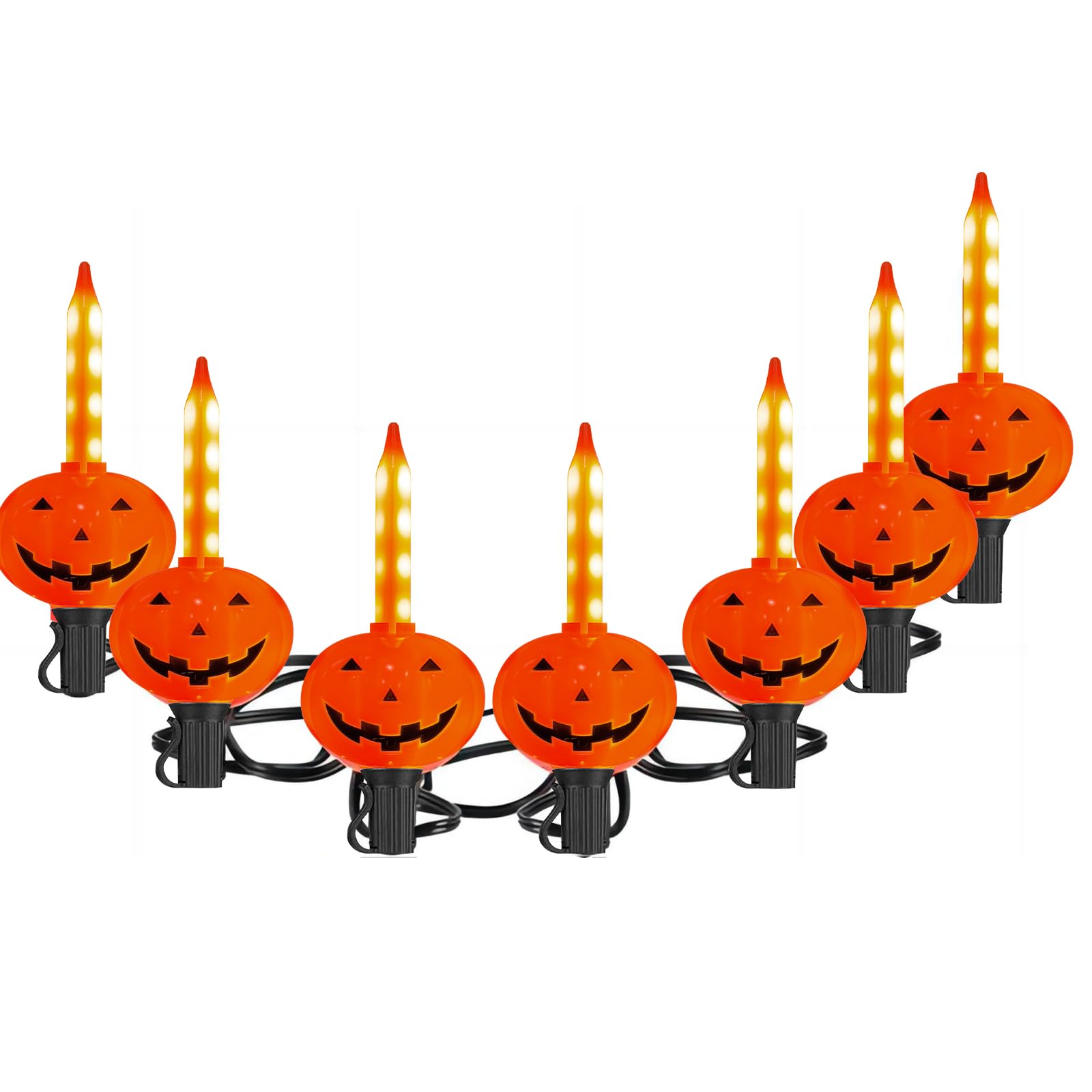 7.5FT Halloween Pumpkin Bubble String Lights Outdoor  8 LED Jack O Lantern Bubble Lights  Plug-in Halloween Decorative Lights Waterproof for Yard Porch Garden Pathway Party Christmas Tree Decor