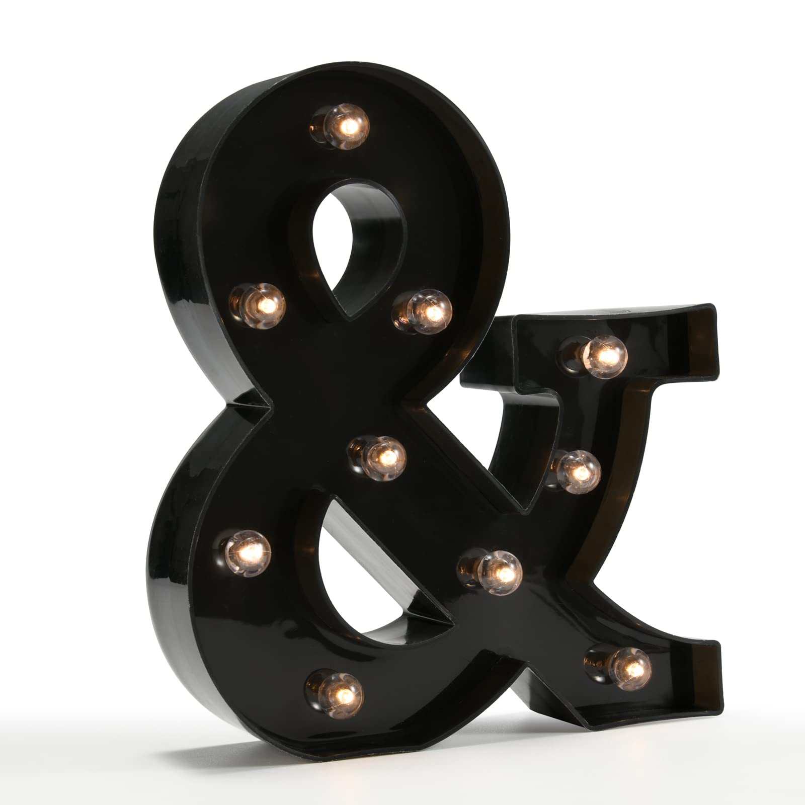 Light Up Black Alphabet Marquee Number Sign LED Marquee Number Lights Sign for Night Light Home Bar Christmas Lamp Birthday Party Wedding Decoration 9