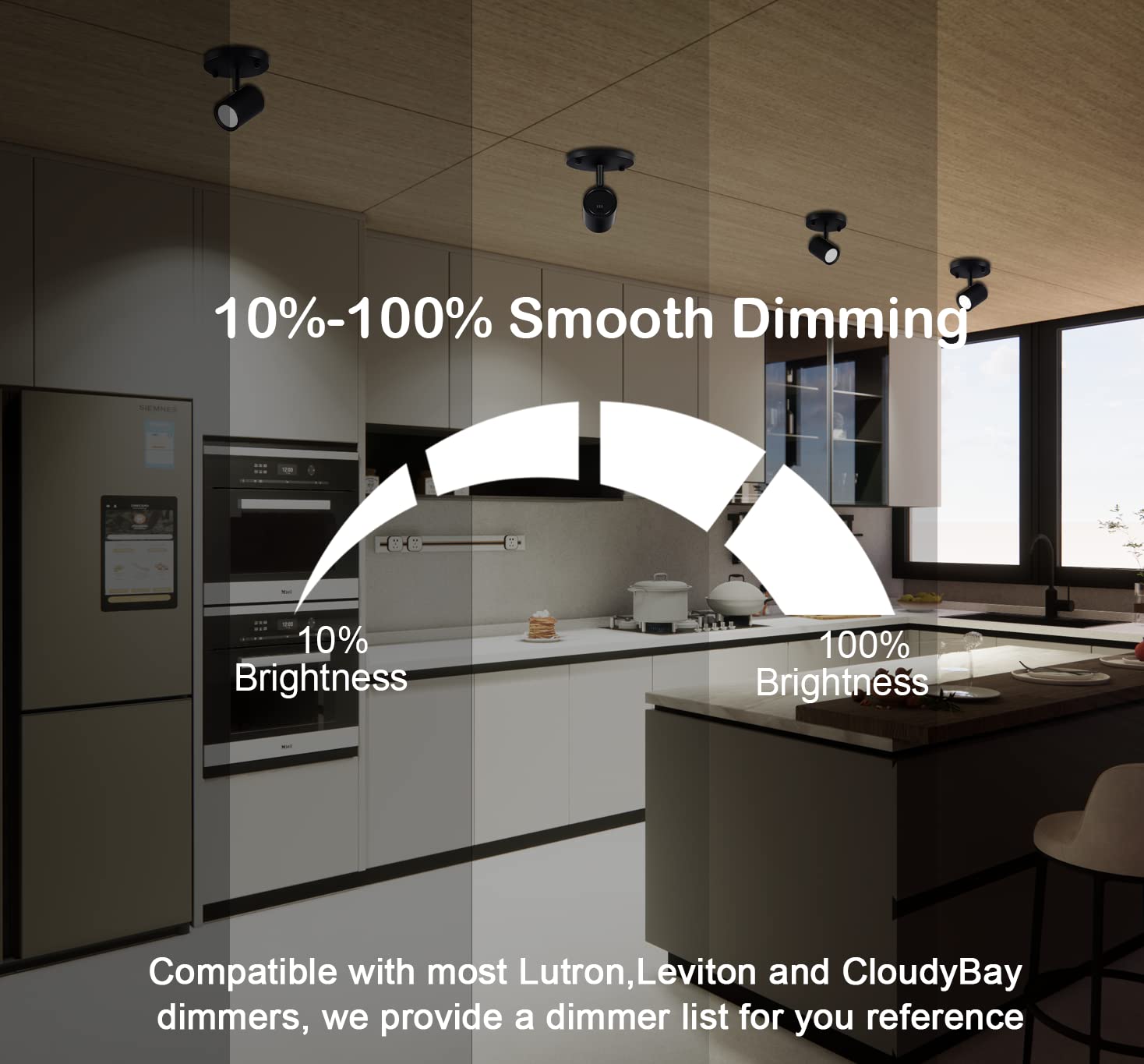 CLOUDY BAY 3 Light Directional Ceiling Spotlight, Dimmable LED, CRI90+, 2100Lm, White, Model LCSLSR830WH