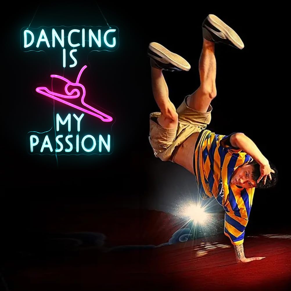 Nordstylee Neon Sign - inDancing Is My Passionin - Acrylic Wall Decor - Dimmer Switch - Perfect Gift for Girls Room - Model NRLT240914014
