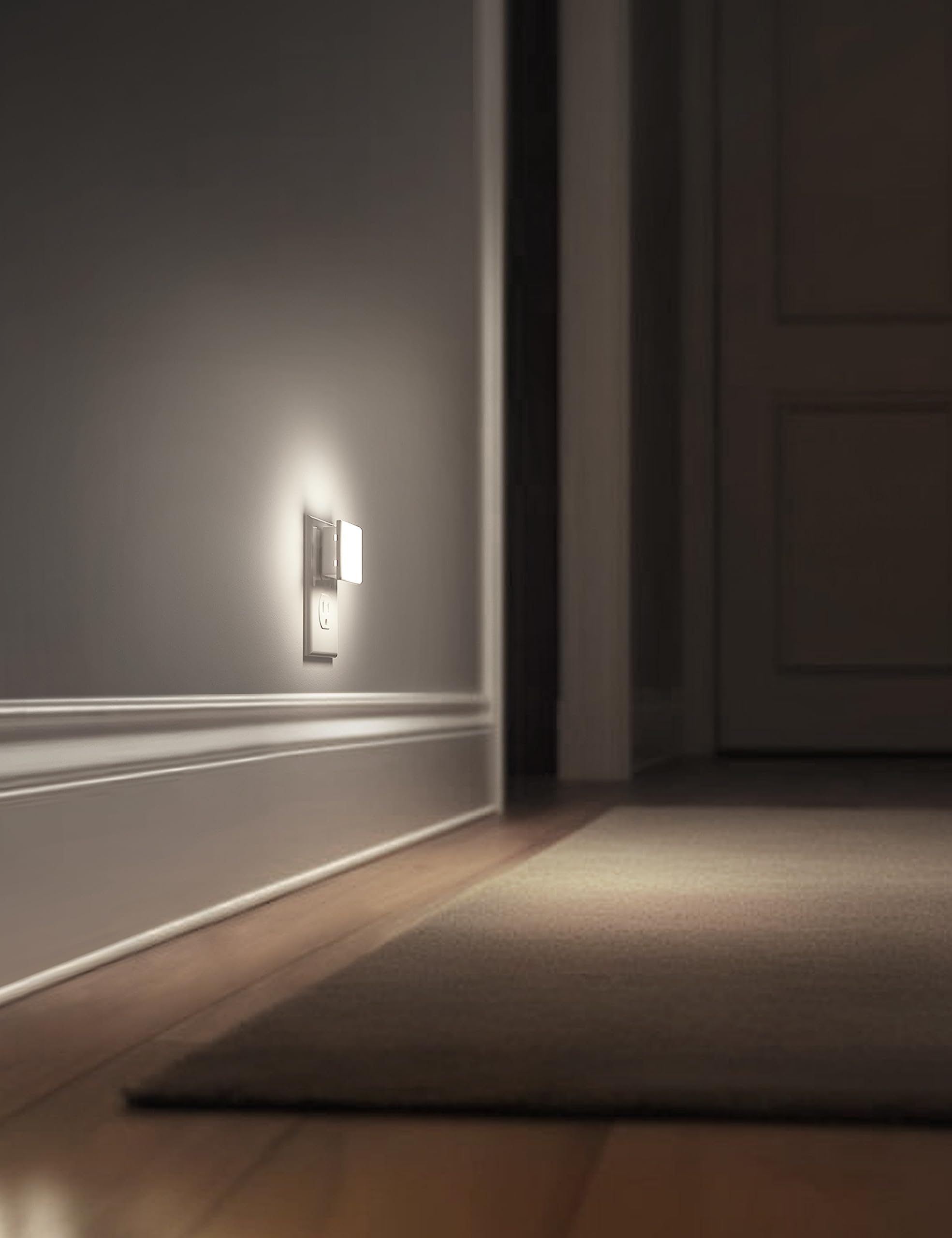 L LOHAS LED Night Lights 6-Pack, Dusk-to-Dawn Sensor, 5000K Daylight, Plastic, Auto-On/Off for Bedroom, Bathroom, Kitchen