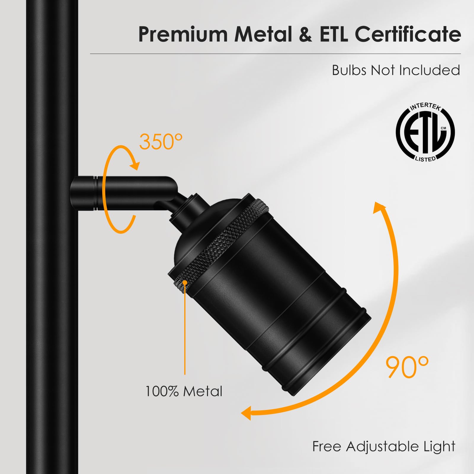 Boostarea Tree Floor Lamp, Industrial Floor Lamp, Modern Standing Lamp With Adjustable 3 Light, E26 Socket, Foot Switch, Minimal