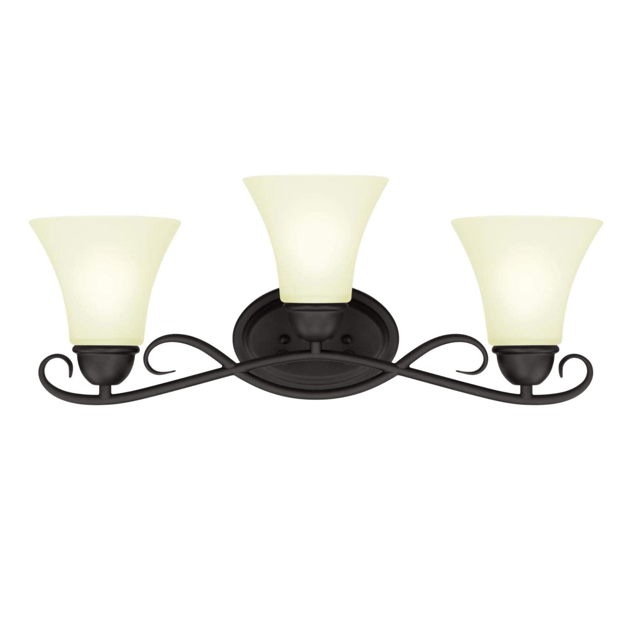 Westinghouse Three-Light Indoor Wall Fixture, Oil-Rubbed Bronze Finish, Frosted Glass, Model 6306900