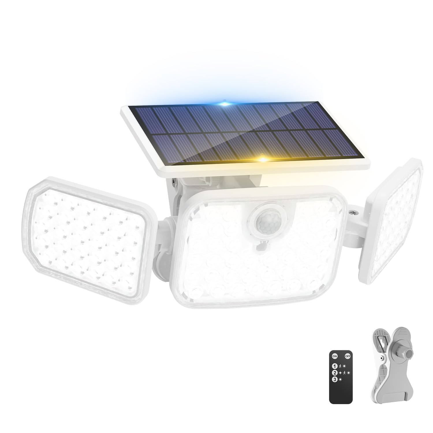 Peasur Solar Motion Lights Outdoor, 3 Modes, IP65 Waterproof, 1 Pack, White