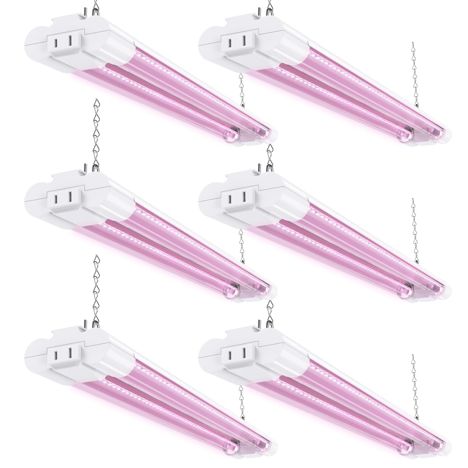 Sunco 6 Pack 2FT LED Grow Light, 20W Full Spectrum for Seed Starting and Seedling, Indoor Plants, Linkable Plug-in Suspended Fix