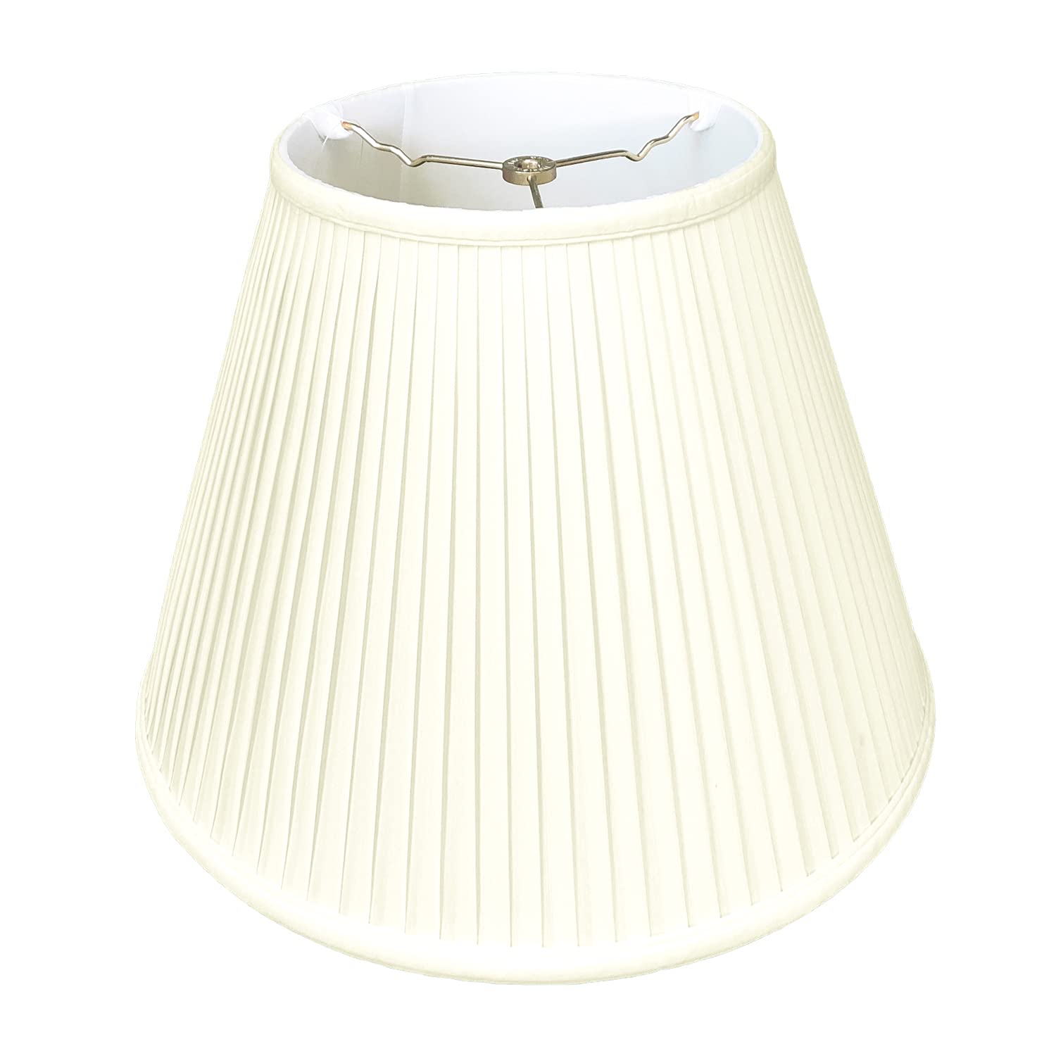 Royal Designs Deep Empire Side Pleat Basic Lamp Shade, Eggshell, 9&quot; x 16&quot; x 12.25&quot; (BS-728-16EG)