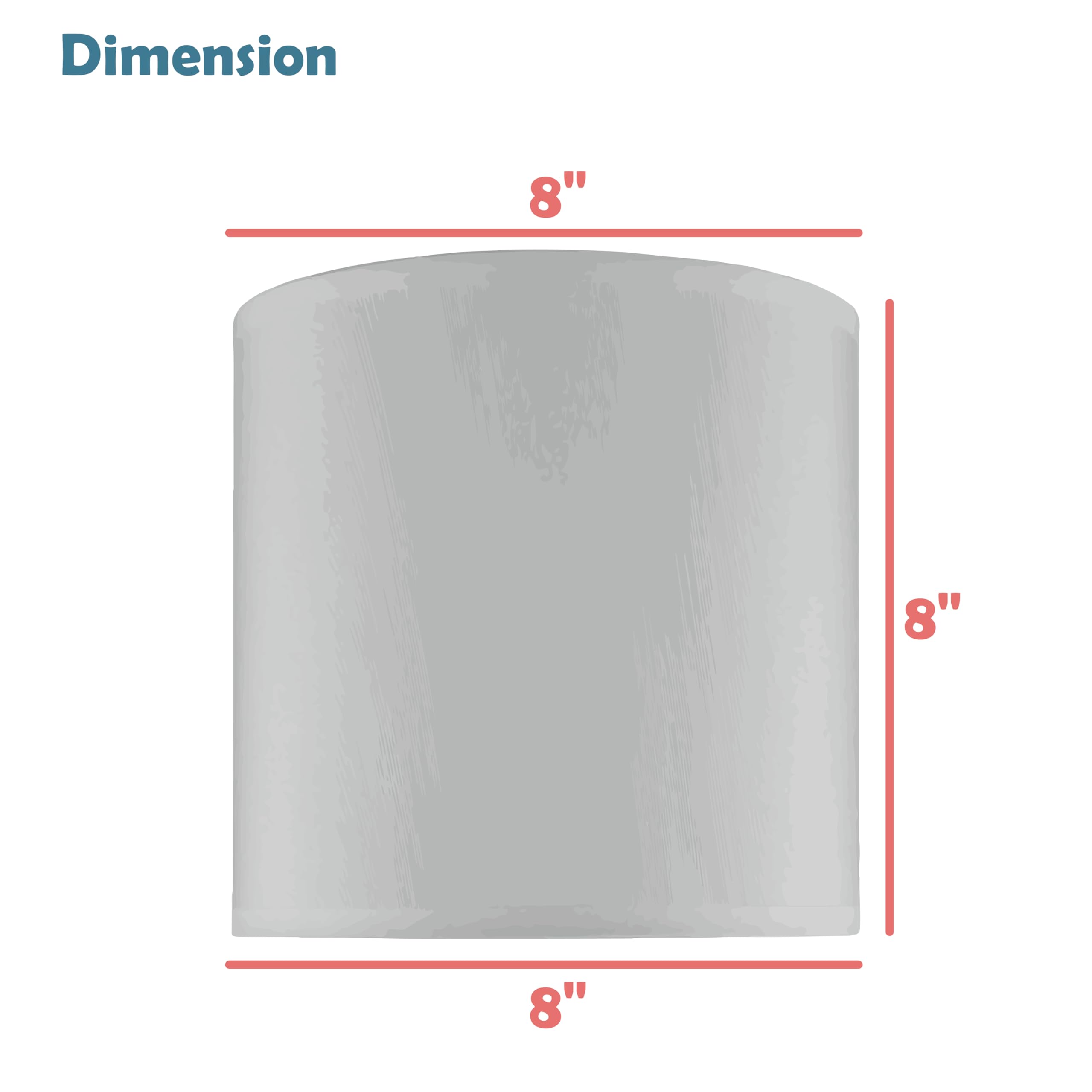 Aspen Creative Drum Lamp Shade, Linen, 8in x 8in x 8in, White, Model 31227A