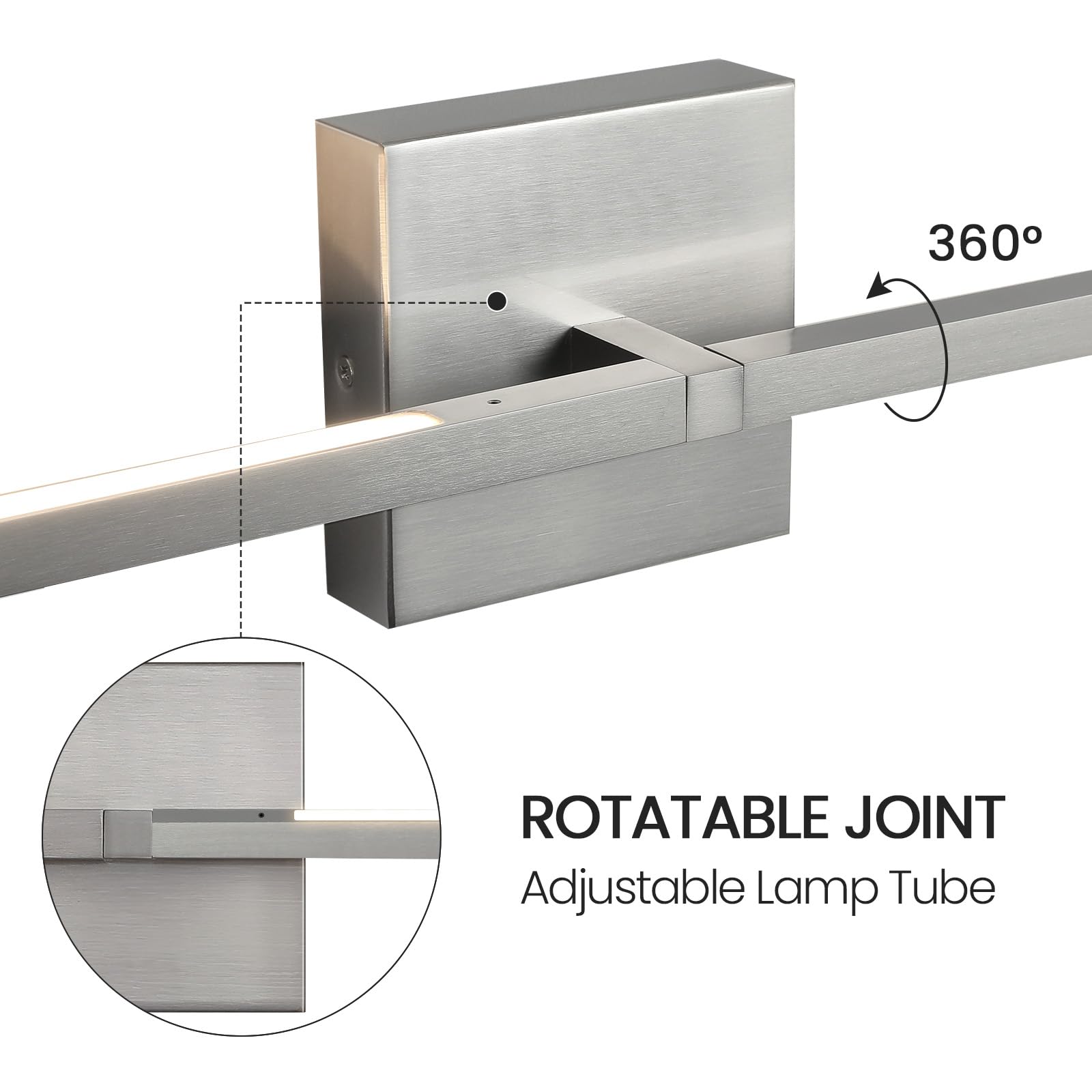 Ccycol Bathroom Vanity Light Fixtures - 30Inch Dimmable Brushed Nickel Bathroom Lights Over Mirror 18W Led Vanity Light Bar 3500