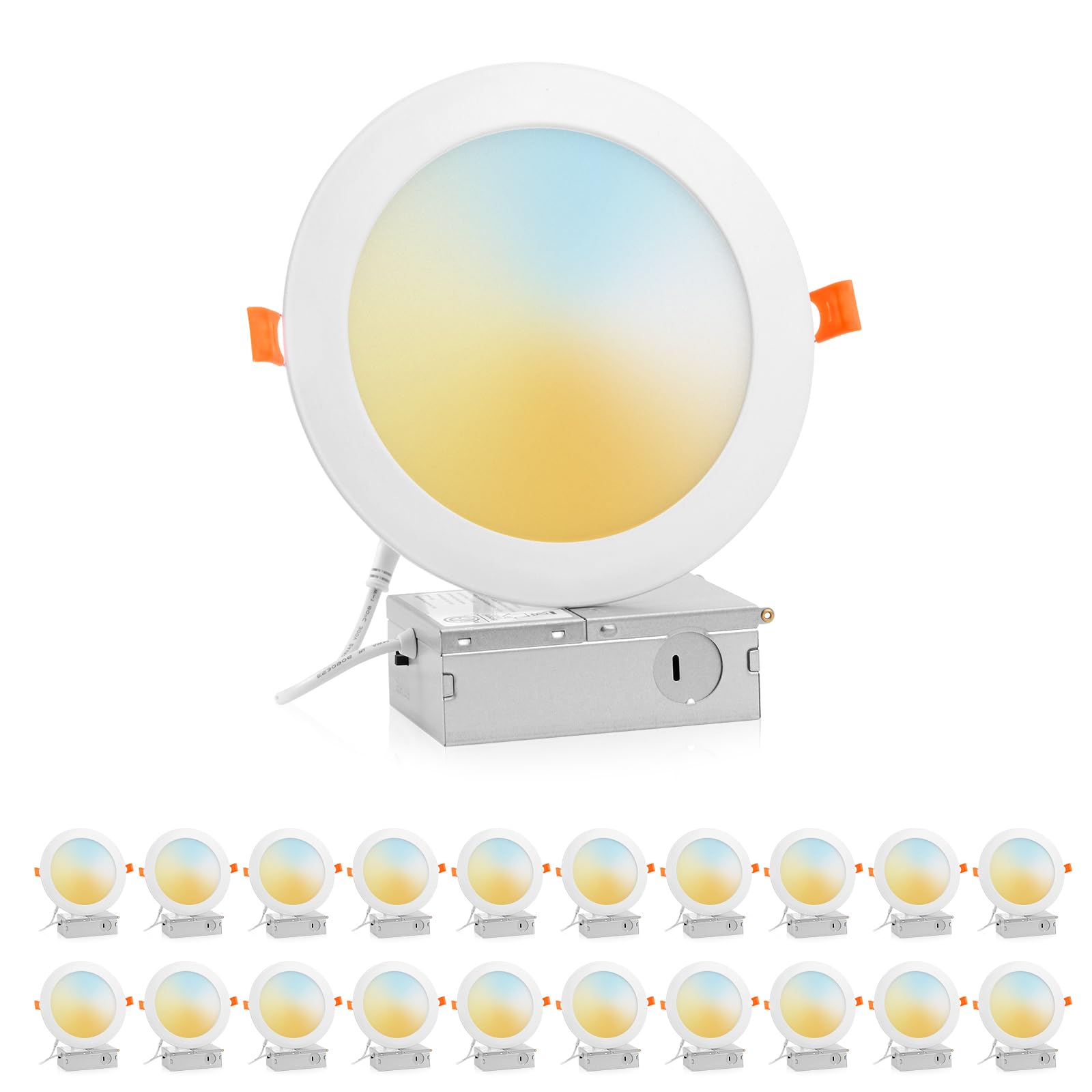 Vtuik 6 Inch Led Recessed Ceiling Light, Dimmable Canless Wafer Downlight, 7Cct 2700K-6500K For Kitchen Living Room Basement Bat