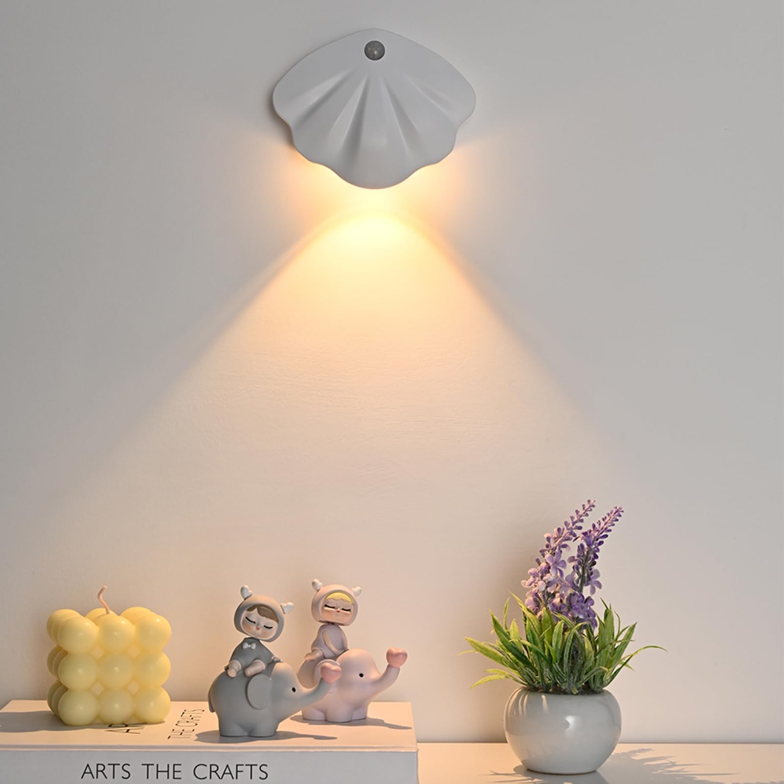 Yuewilai Battery Operated Wall Sconces Set of Two, LED Picture Lights for Wall with Motion Detection, Rechargeable & Magnetic Wi