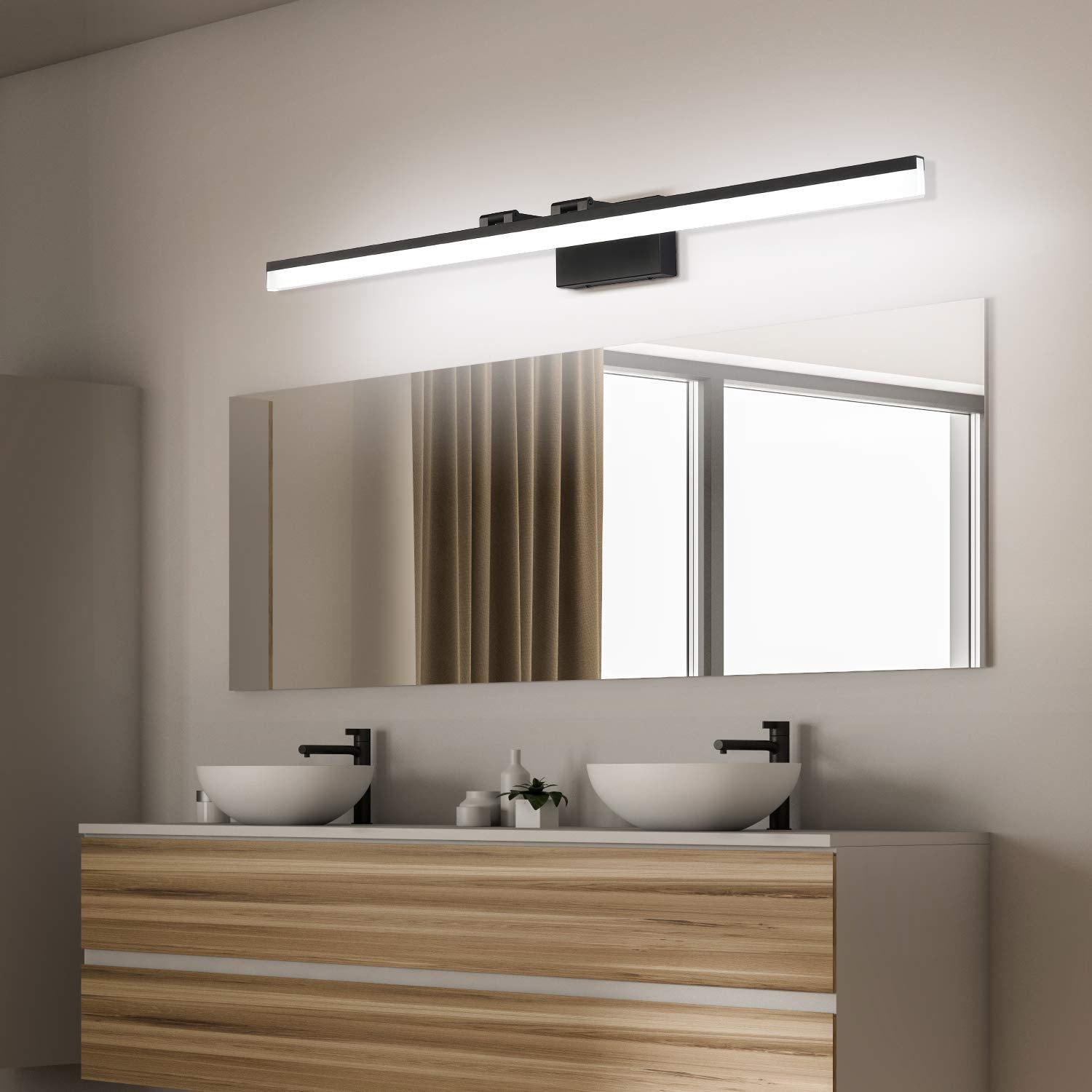 SOLFART Modern LED Vanity Light Fixture 47.3 Inch Matt Black Aluminum 8778-ND