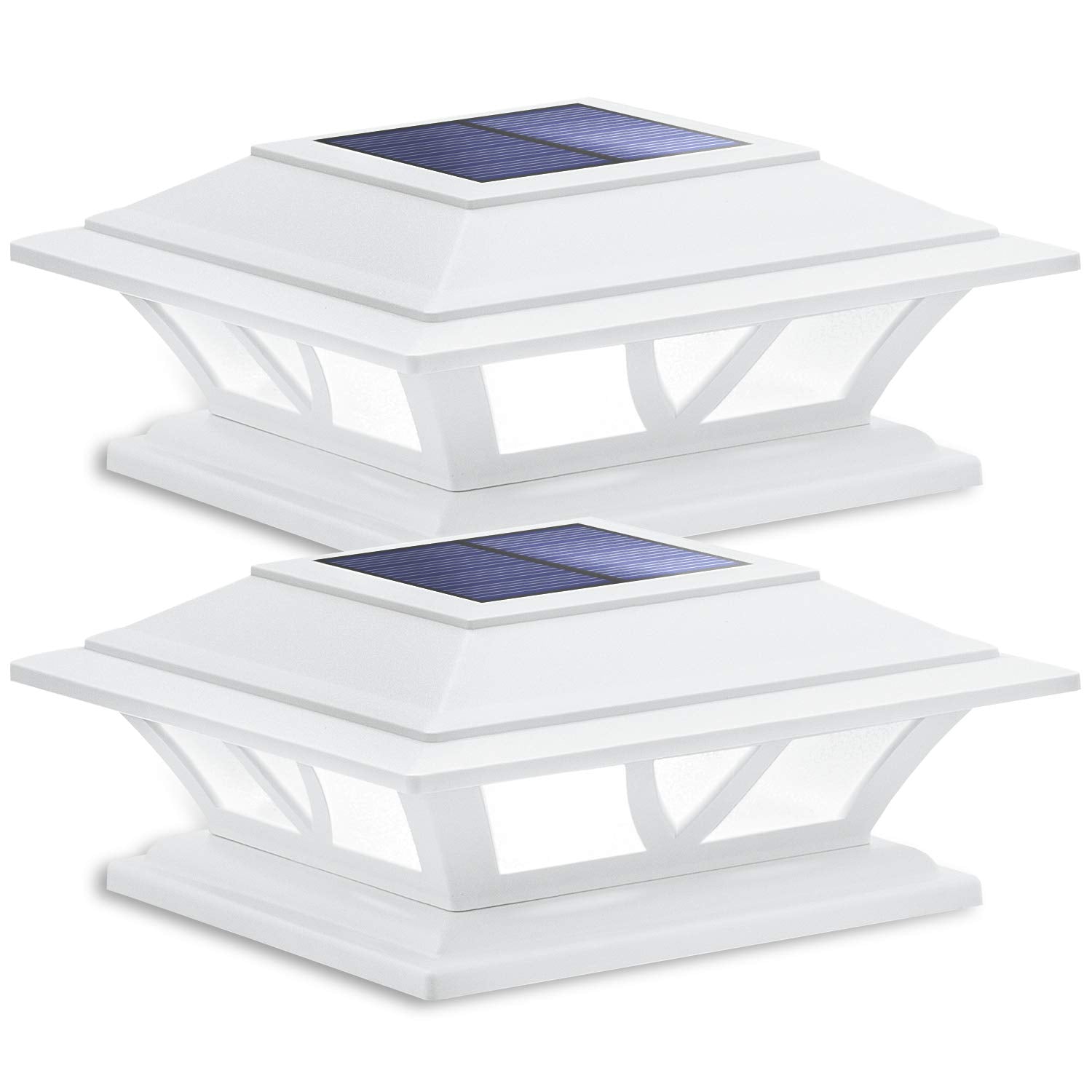 SIEDiNLAR Solar Post Lights LED 2 Modes for 4x4 5x5 6x6 Posts, Warm White/Cool White, 2 Pack, Acrylonitrile