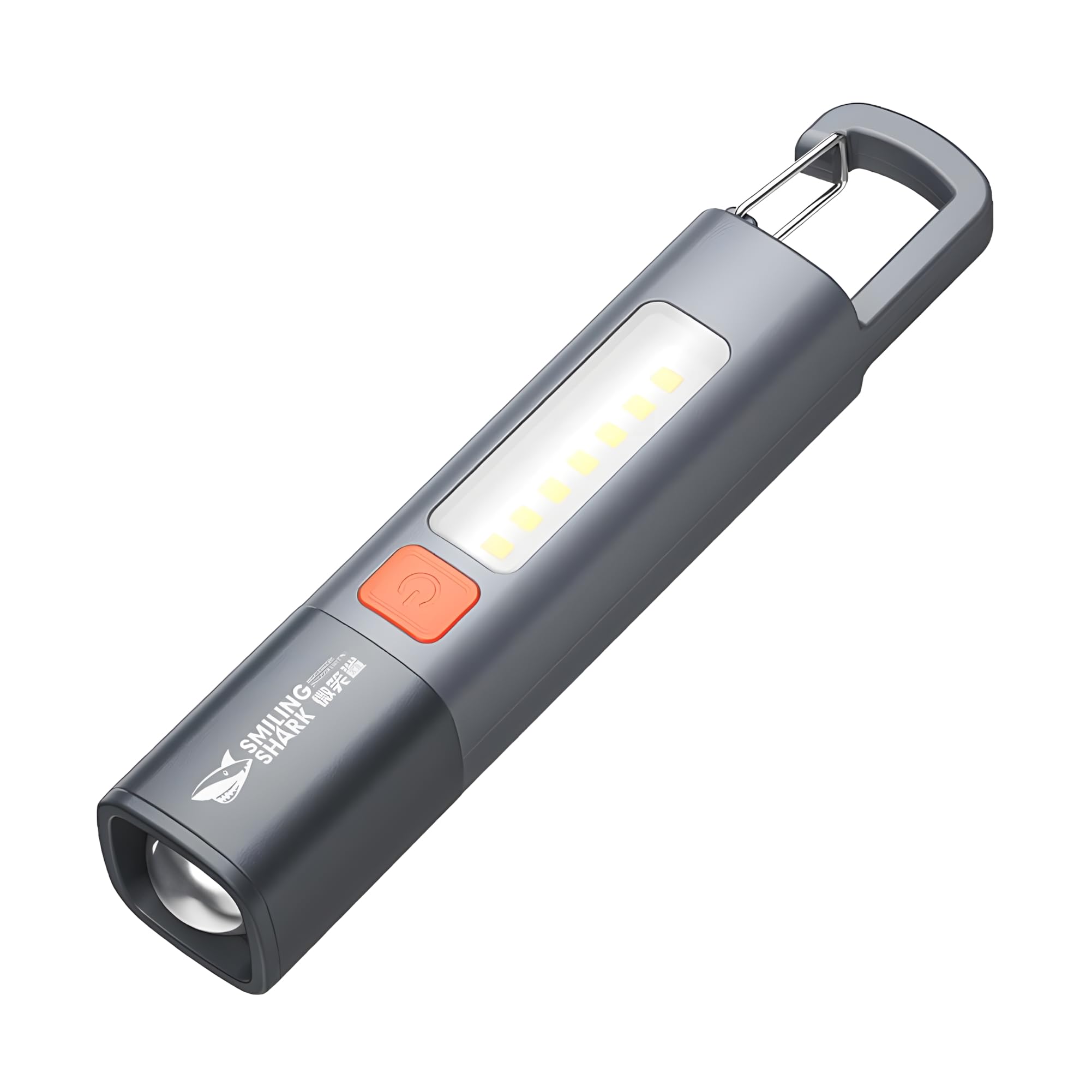 DuBom 1200mAh Portable LED Work Light, COB Zoomable Flashlight, Waterproof, Gray, Model S-Shark 001