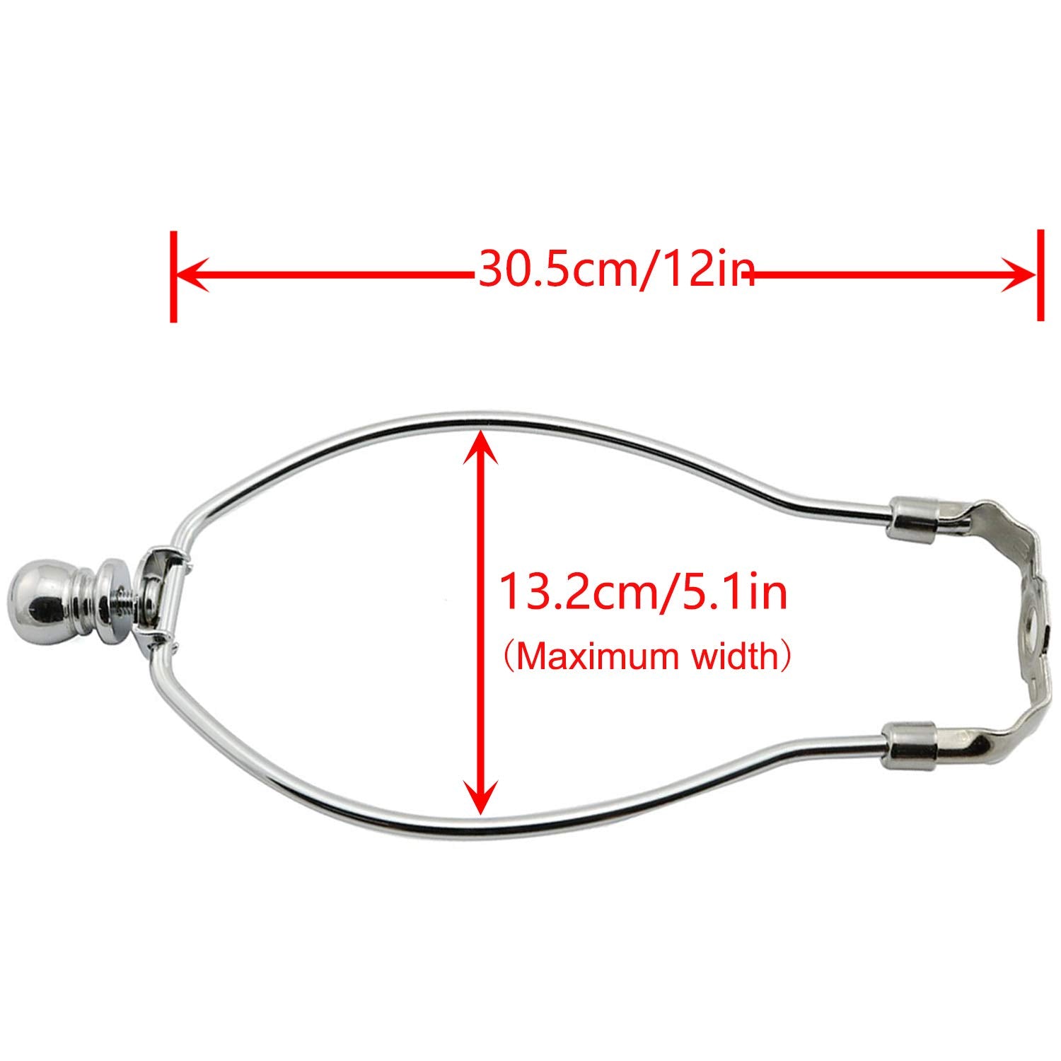 DZS Elec Lamp Shade Harp Holder, 12 Inch Metal Bracket for Table/Floor Light, Silver, Model HARP-12IN-1S