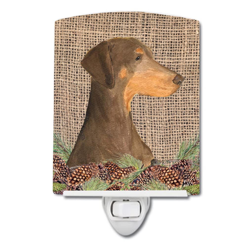 Carolines Treasures Ceramic Night Light, Doberman, 6x4x3in, Model SS4070CNL, Ideal for Bedroom, Bathroom, Nursery, Hallway, Kitchen
