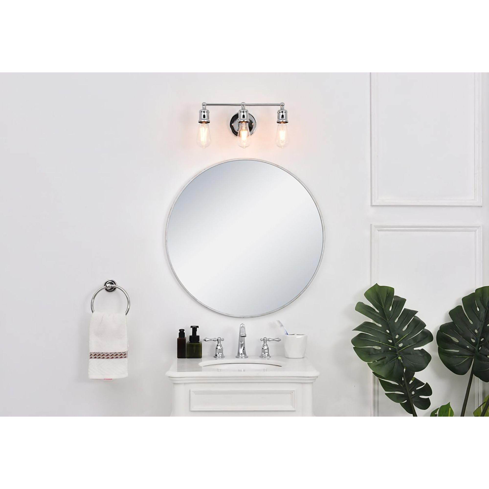 Living District Indoor Modern Home Decorative Bright Ceiling Serif 3 Light Chrome Wall Sconce