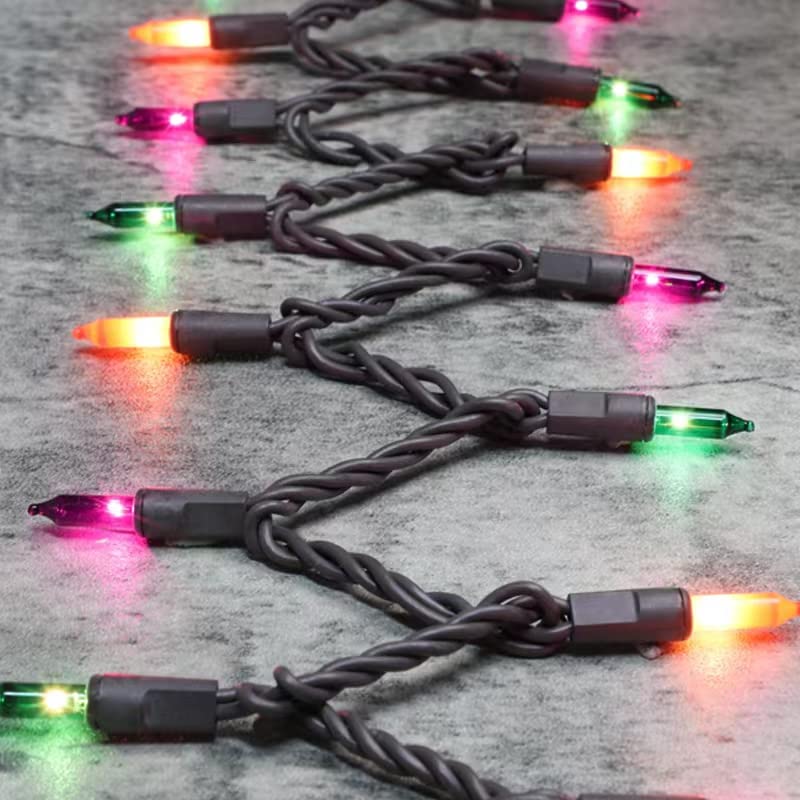 Glownova Brown Wire, Multicolor Incandescent Bulb 300 Mini String Lights For Indoor Halloween Tree Home Party Festival Decoration