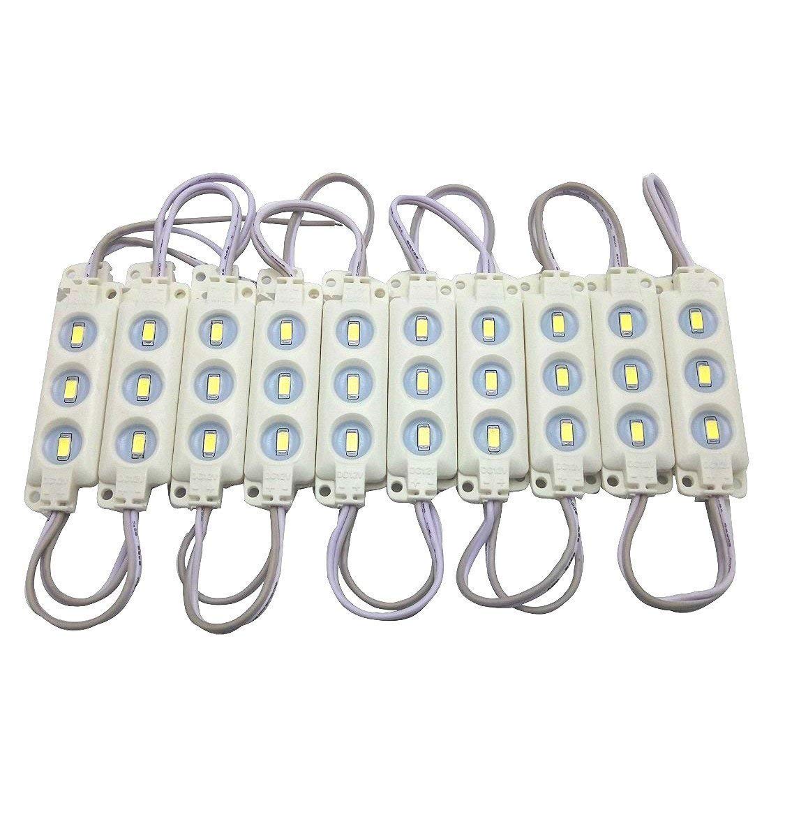 YXHL LED Module 12V Cool White 3 LED Module for Letter Sign Billboard Light, DIY Indoor Outdoor Waterproof 5730 SMD for inflatab